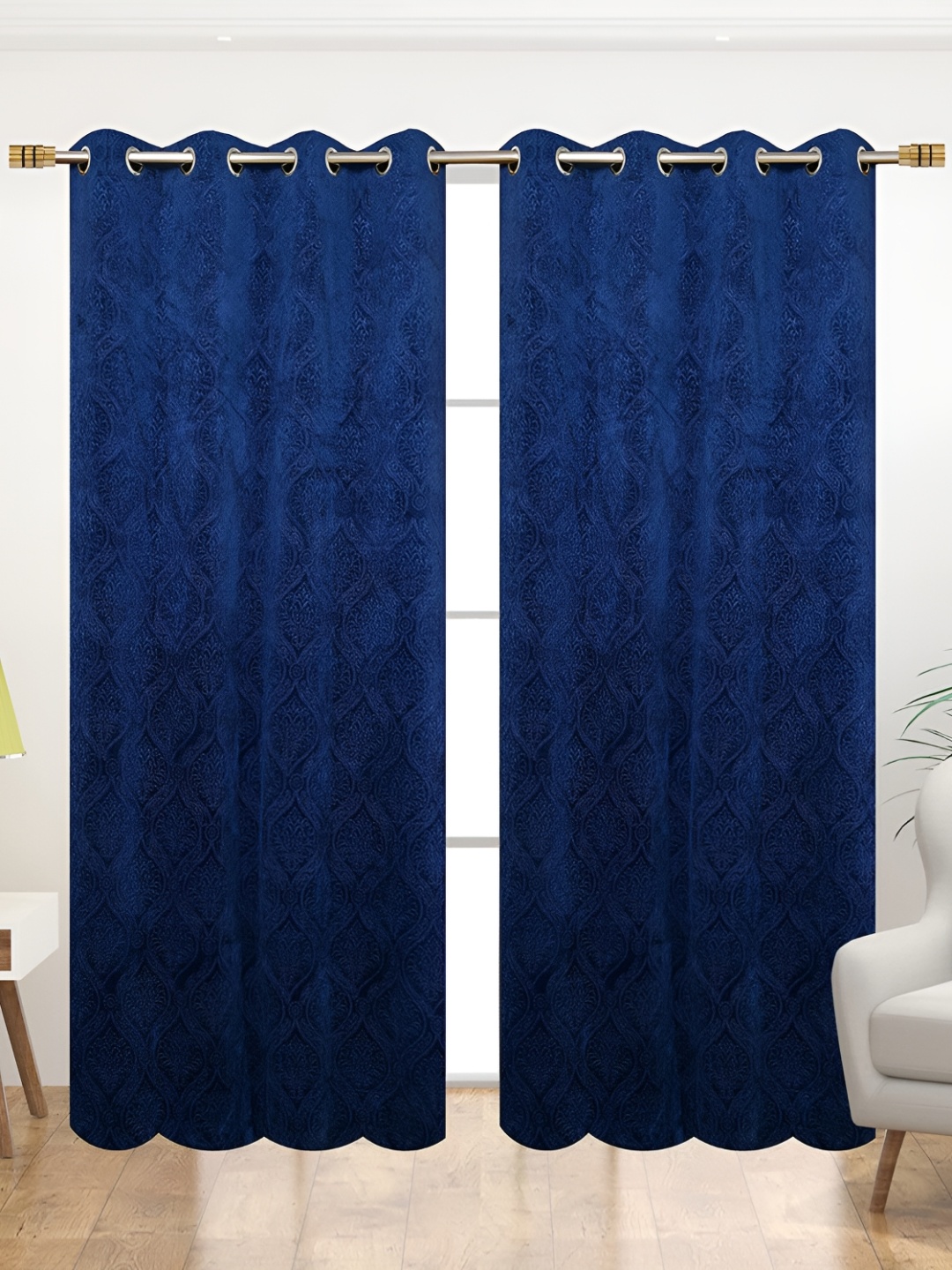 

luchom Blue 2 Pieces Room Darkening Door Curtains