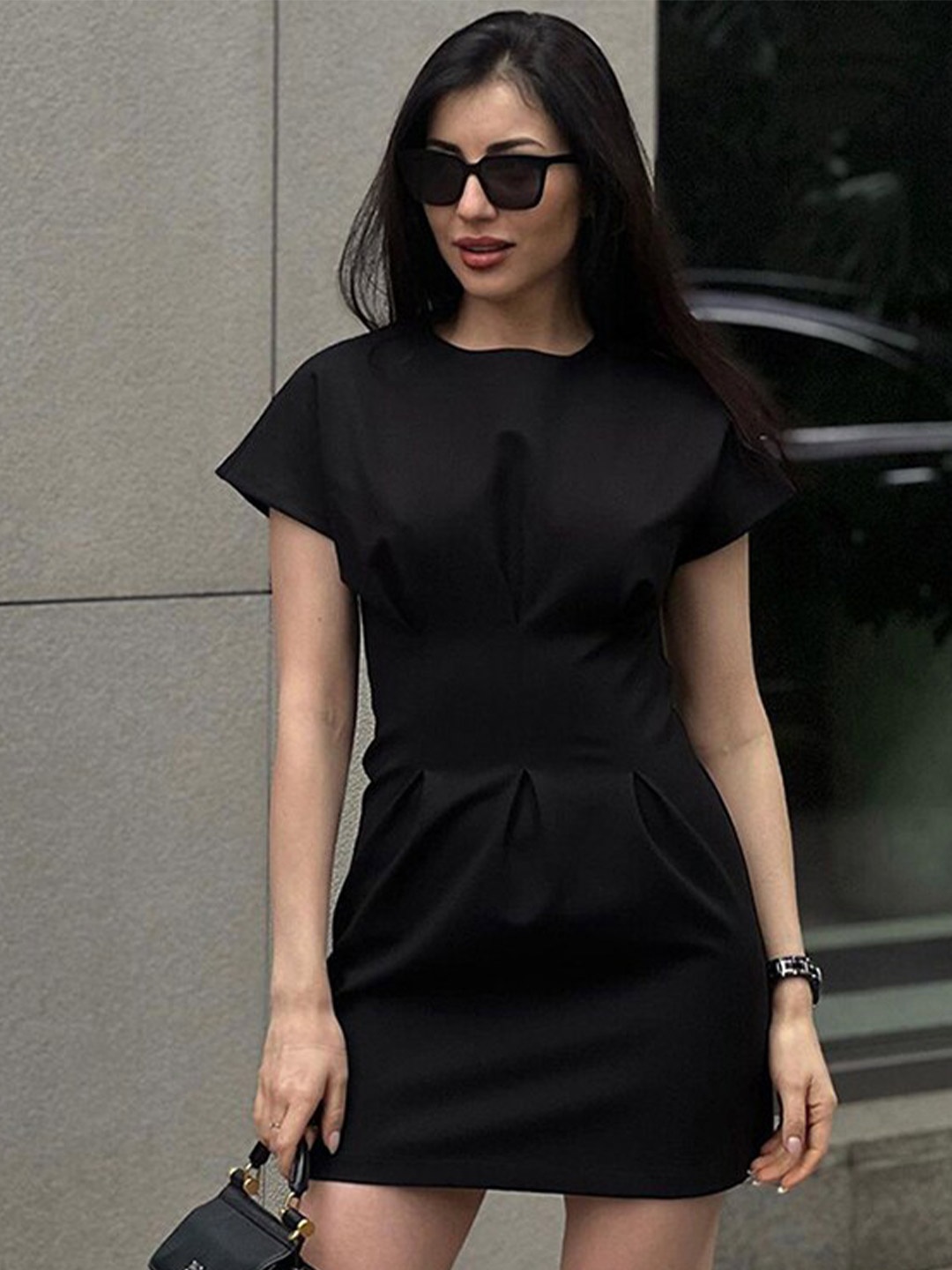 

StyleCast Black Extended Sleeves A-Line Mini Dress