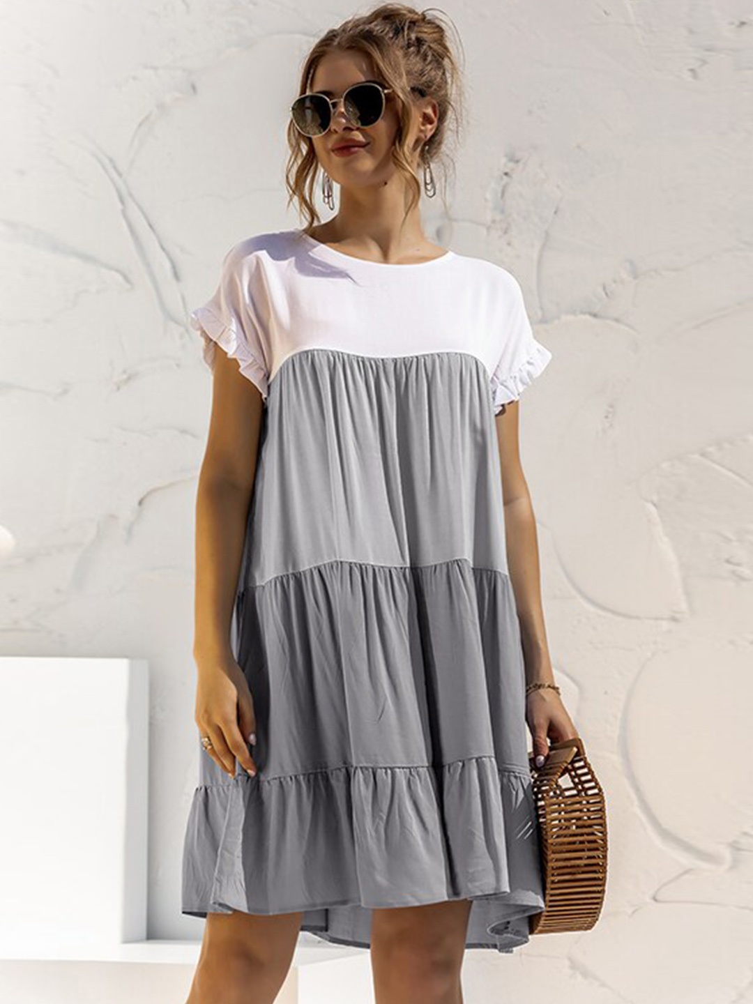 

StyleCast Grey Colourblocked Layered T-shirt Dress