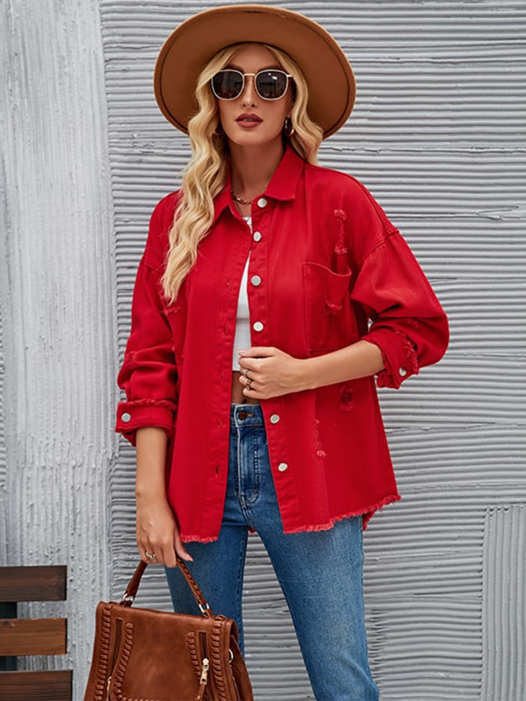 

StyleCast Spread Collar Tailored Jacket, Red