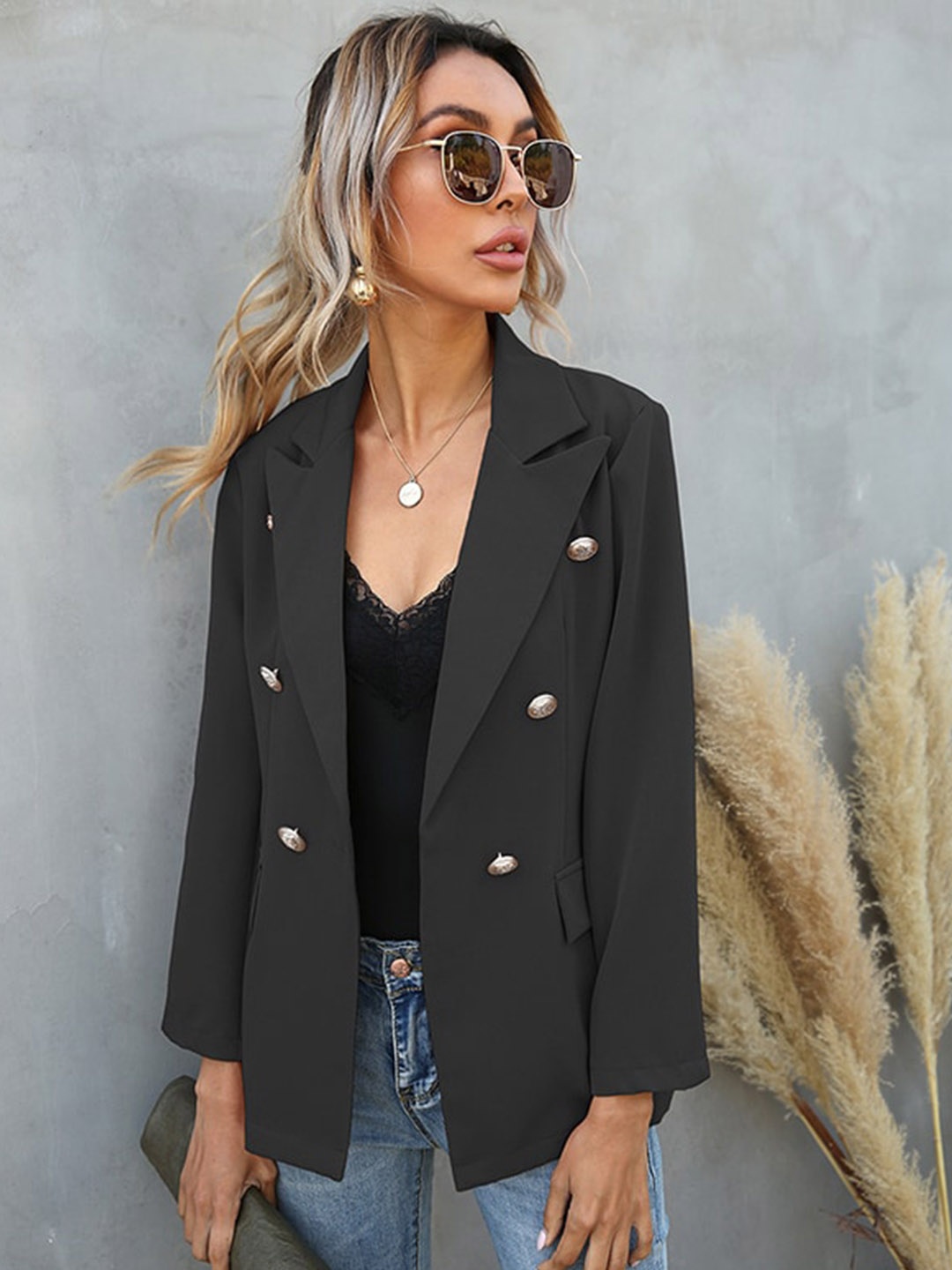 

StyleCast Stand Collar Tailored Jacket, Black