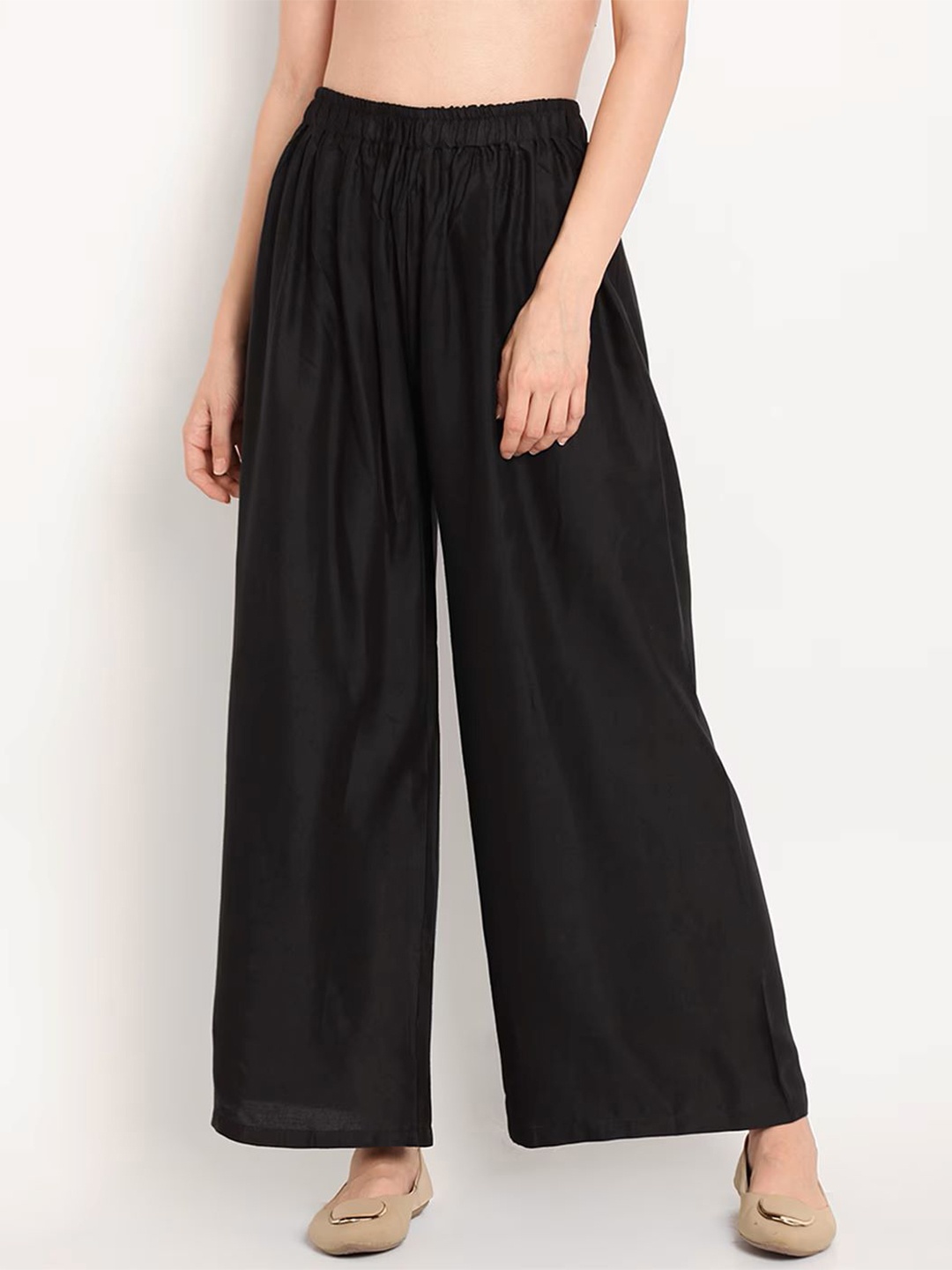 

KALINI Women Flared Fit Palazzos, Black