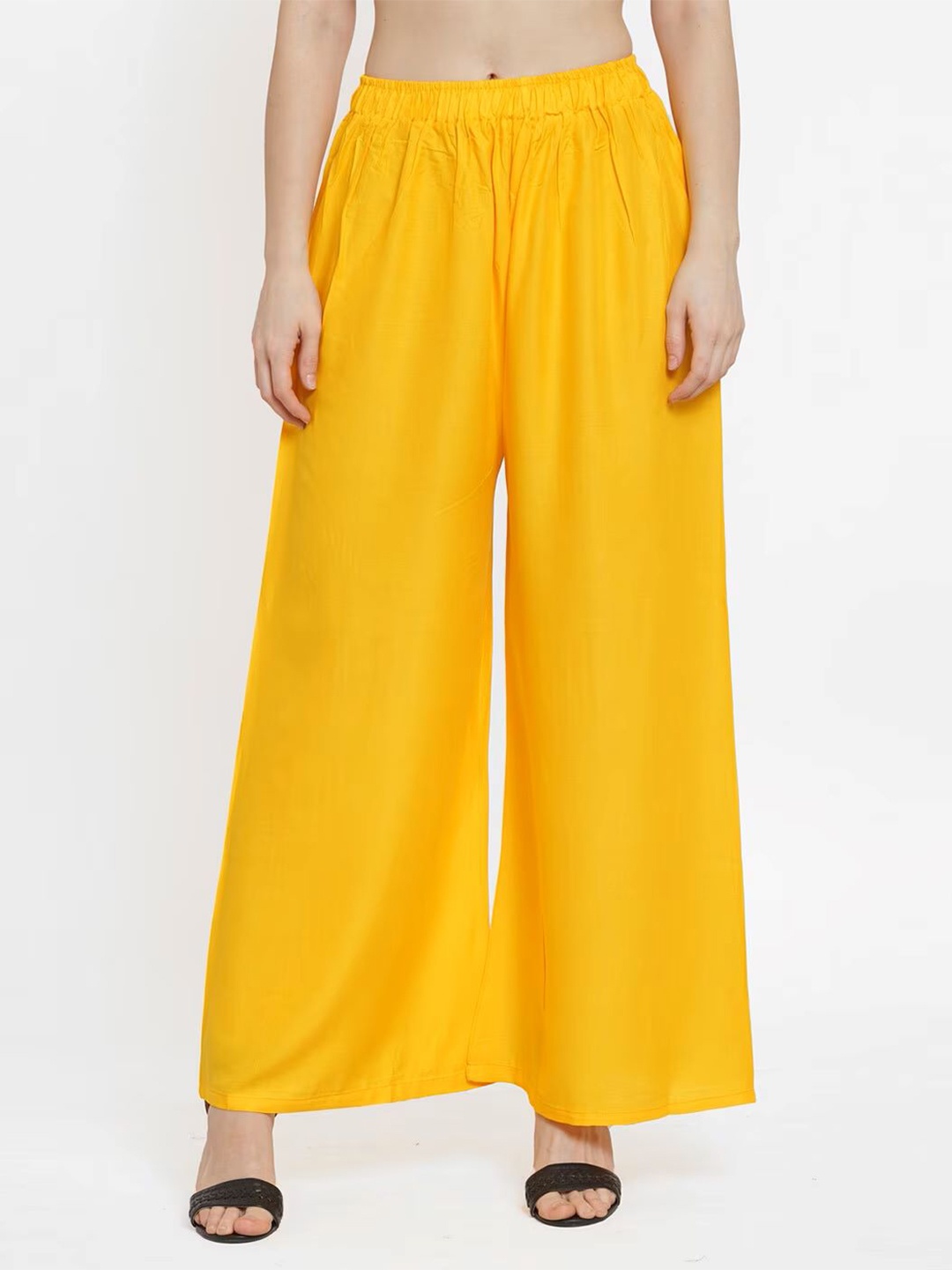 

KALINI Flared Fit Knitted Palazzos, Yellow