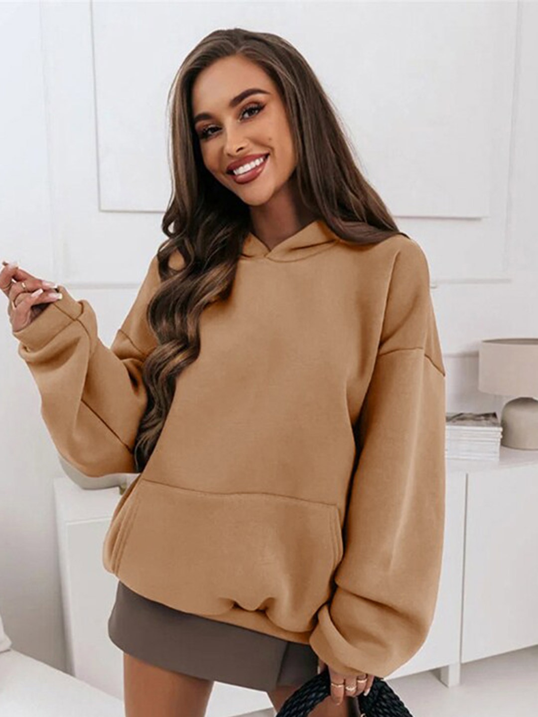StyleCast Hooded Sweatshirt, Khaki
