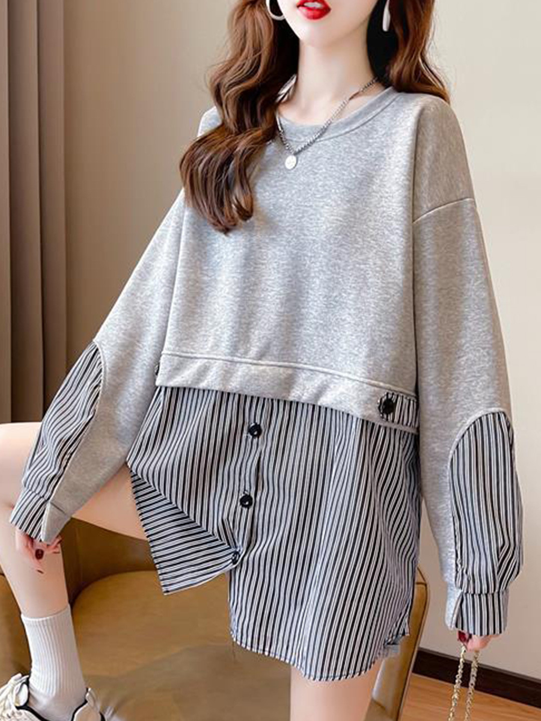 

StyleCast Colourblocked Top, Grey