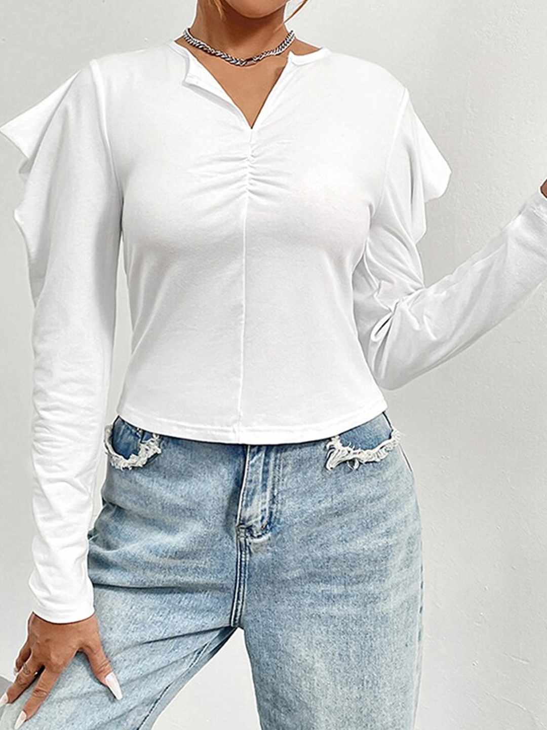 

StyleCast V-Neck Top, White