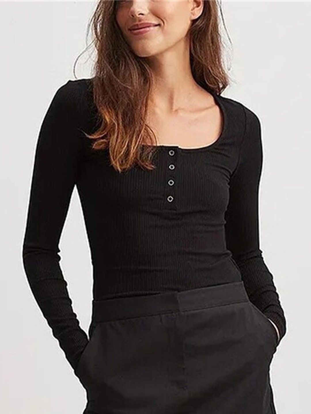 

StyleCast Extended Sleeves Top, Black