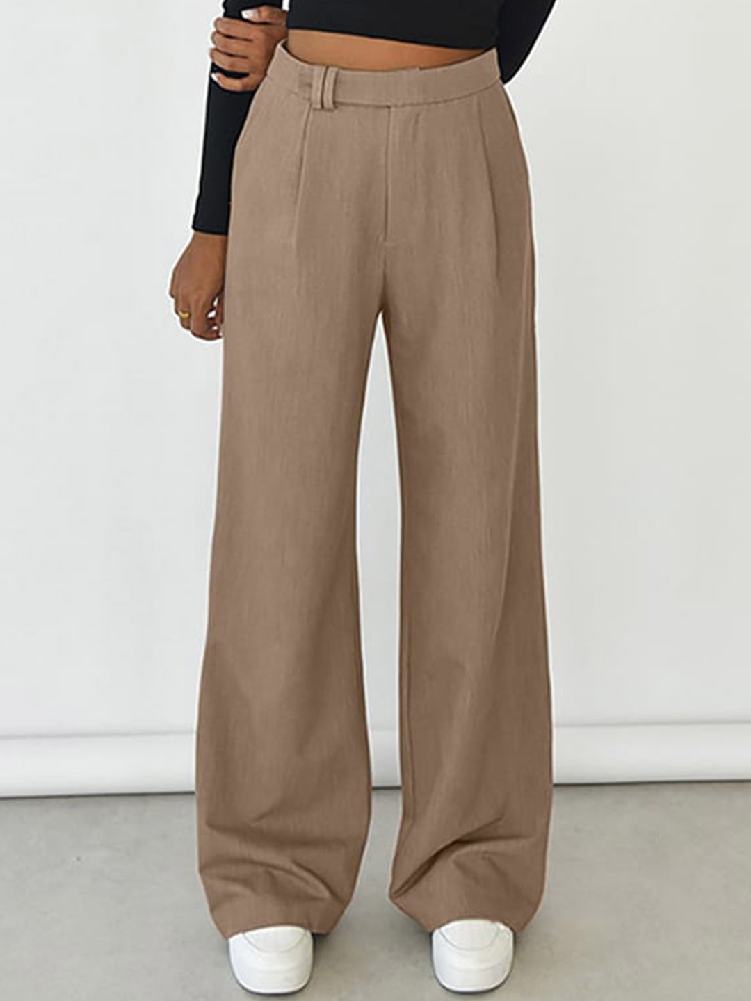 

StyleCast Women Khaki Parallel Trousers