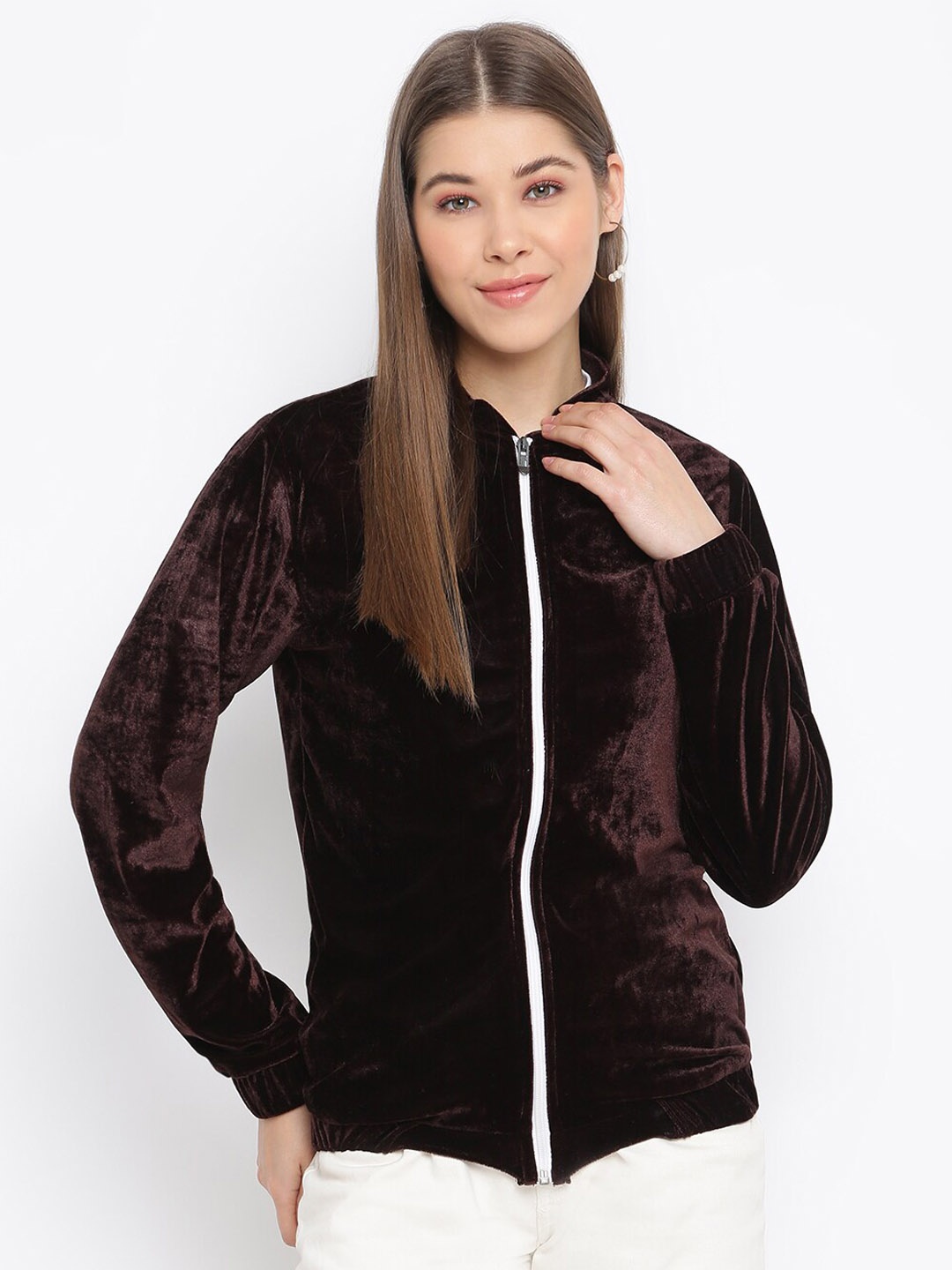 

DressBerry Mock Collar Tailored Jacket, Brown