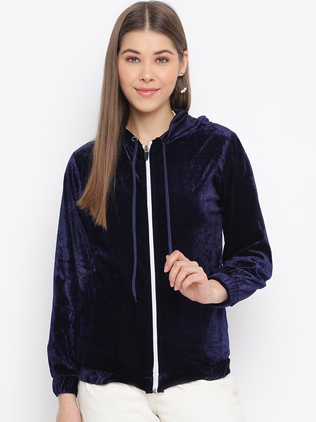 

DressBerry Hooded Bomber Jacket, Blue