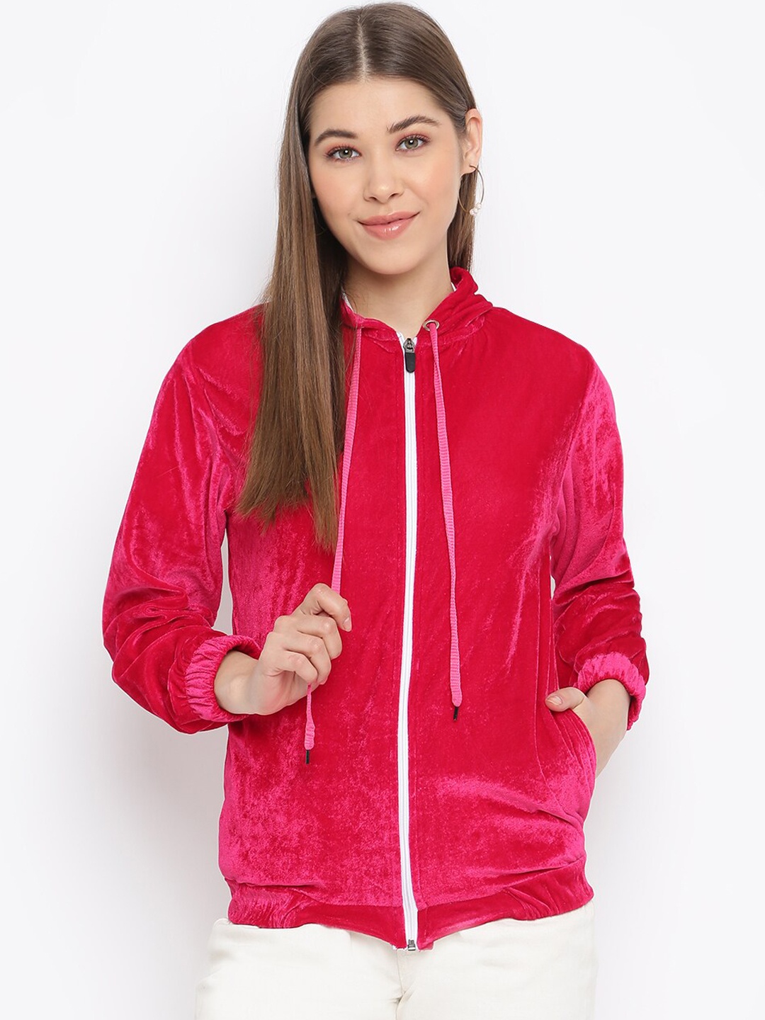 DressBerry Hooded Bomber Jacket, Red