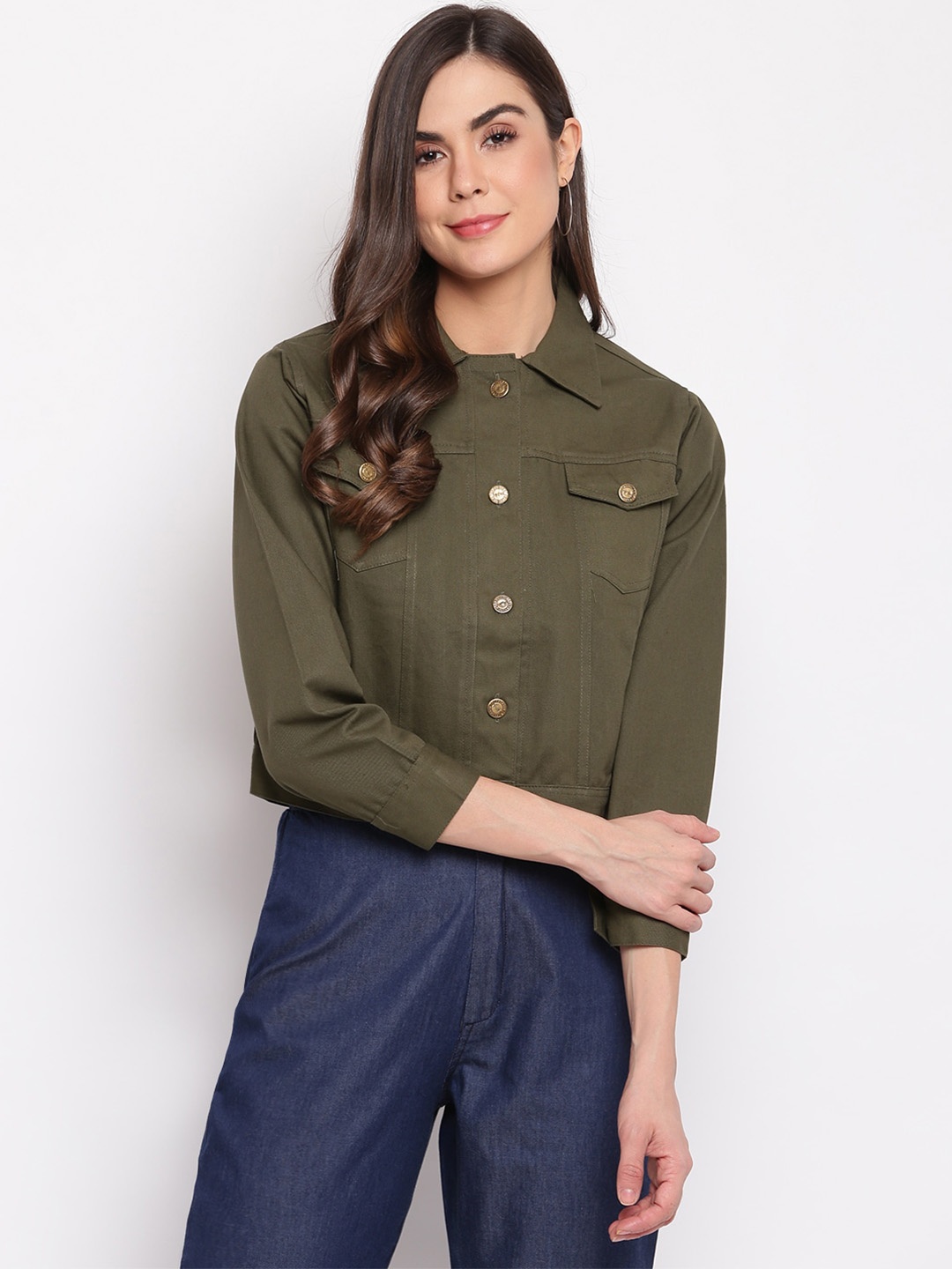 

DressBerry Spread Collar Tailored Jacket, Olive