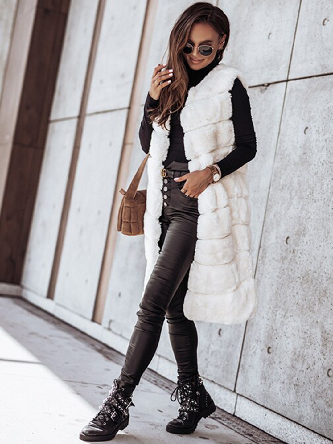 

StyleCast Self Design Front Open Jacket, White