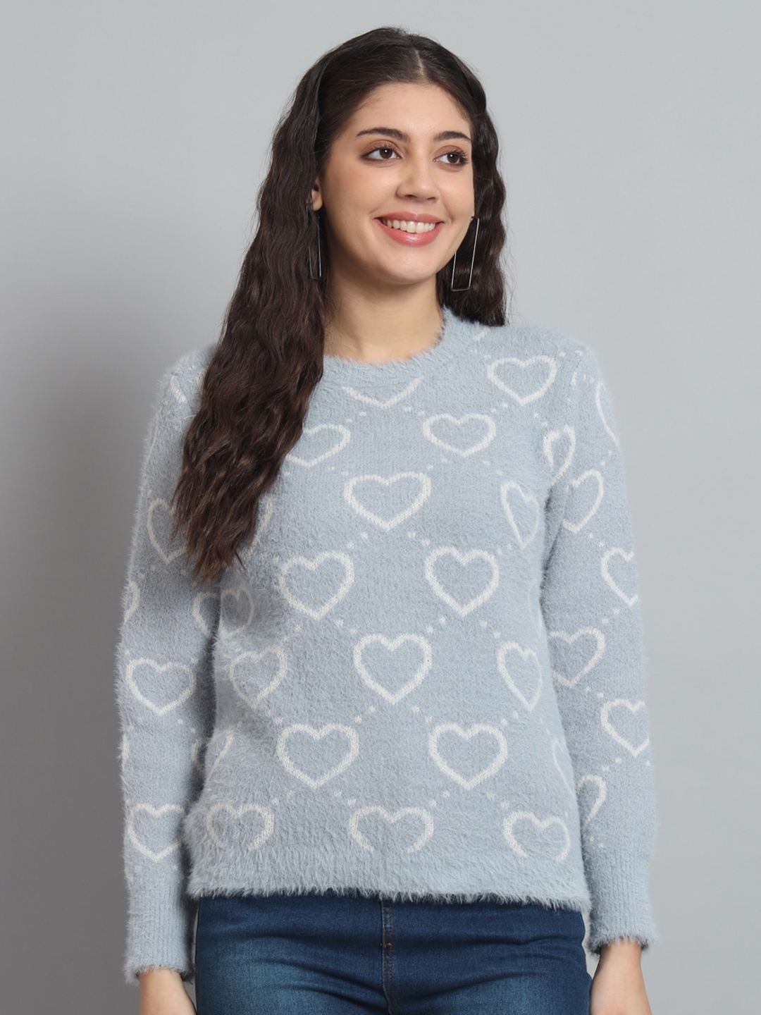 

Chemistry Conversational Printed Fuzzy Woollen Pullover, Blue