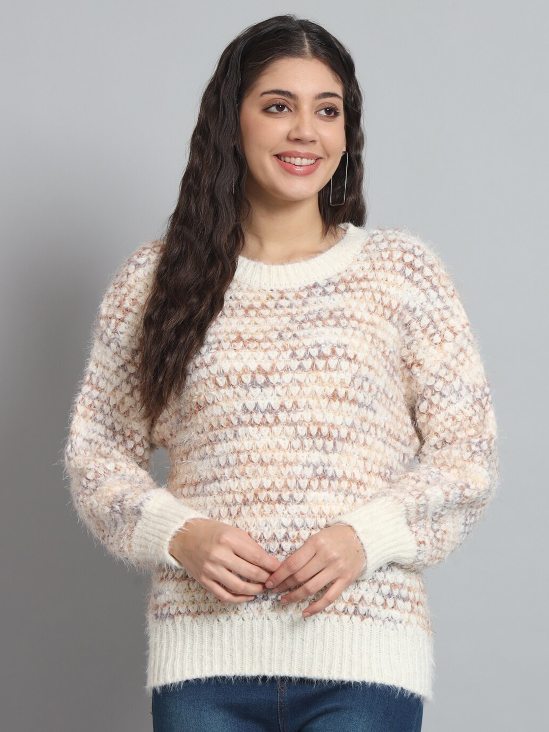

Chemistry Self Design Woollen Pullover Sweater, Beige