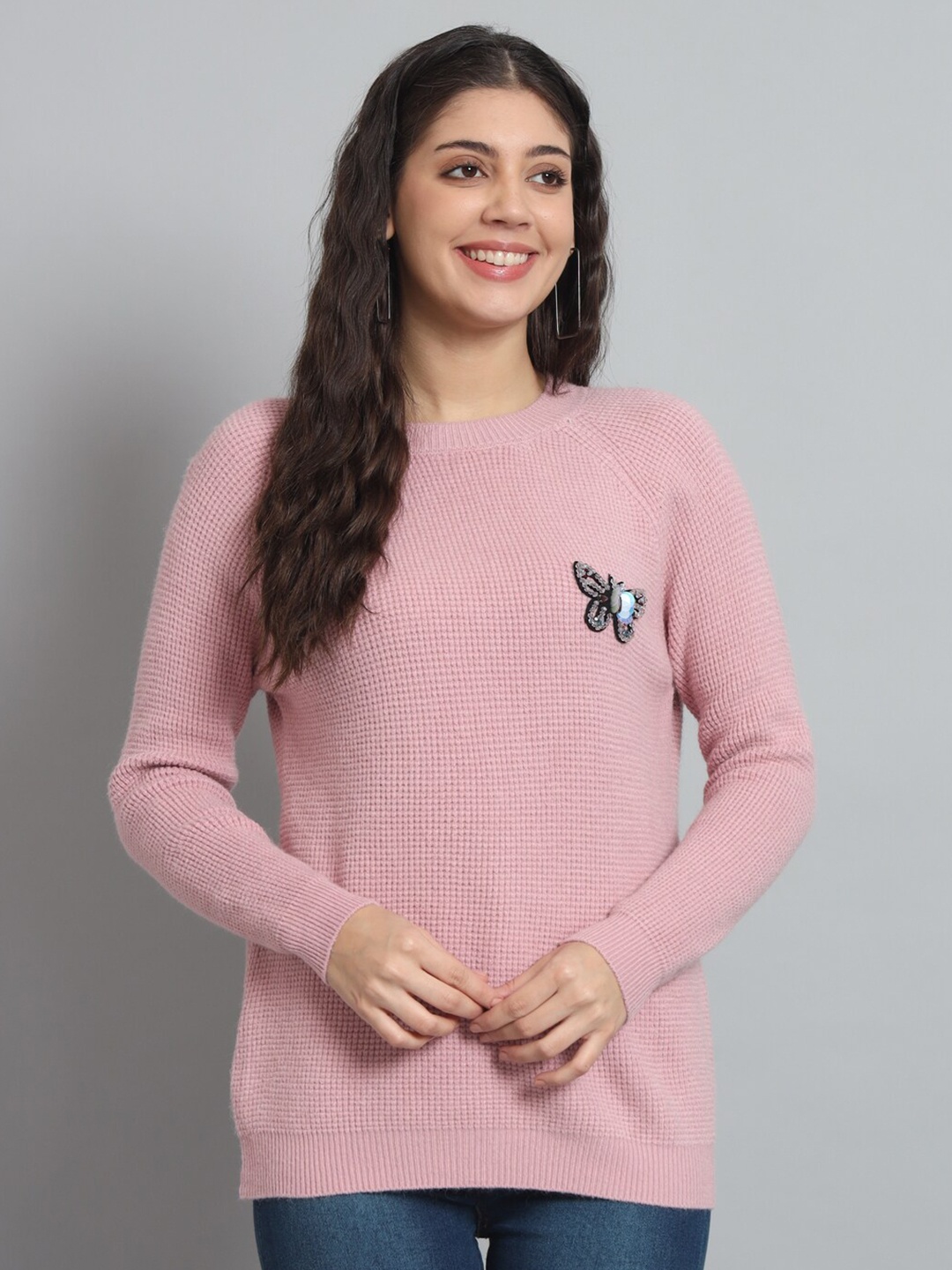 

Chemistry Embellished Woollen Sweater, Pink