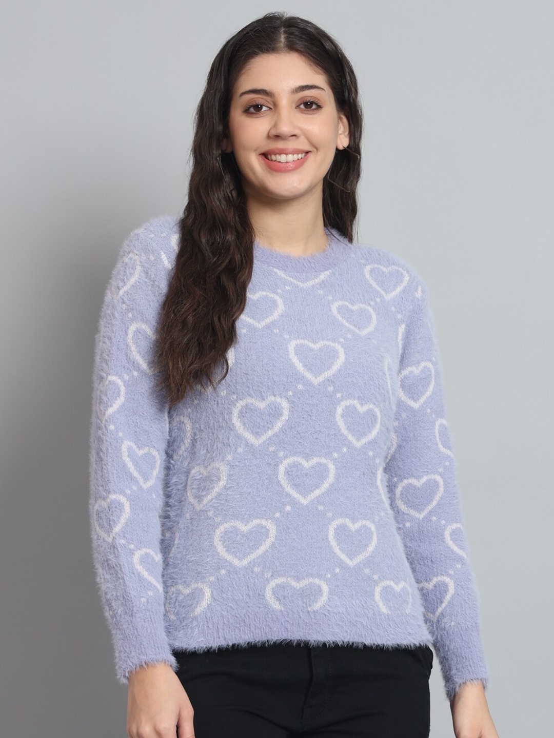 Chemistry Conversational Printed Woollen Sweater, Lavender