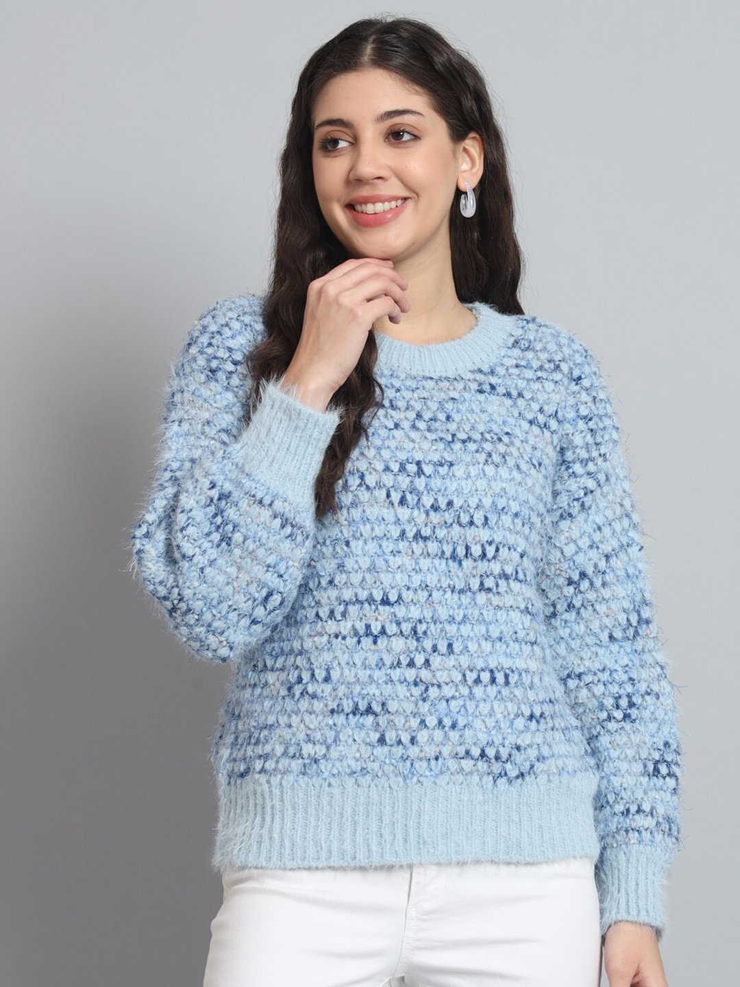 

Chemistry Self Design Woollen Sweater Vest, Blue