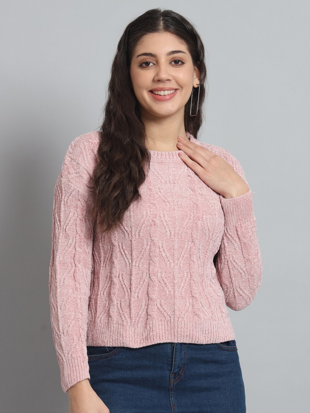 

Chemistry Cable Knit Woollen Sweater Vest, Peach