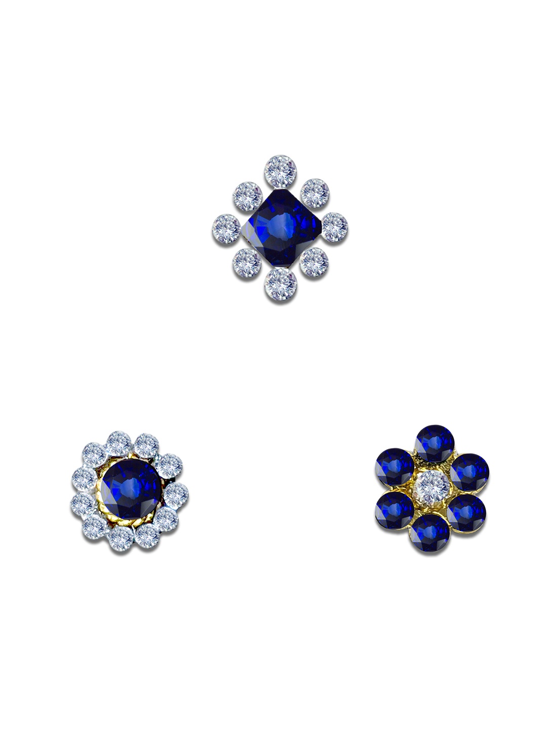 

Comet Busters 3-Pcs Stick On Self Adhesive Bindis - Blue