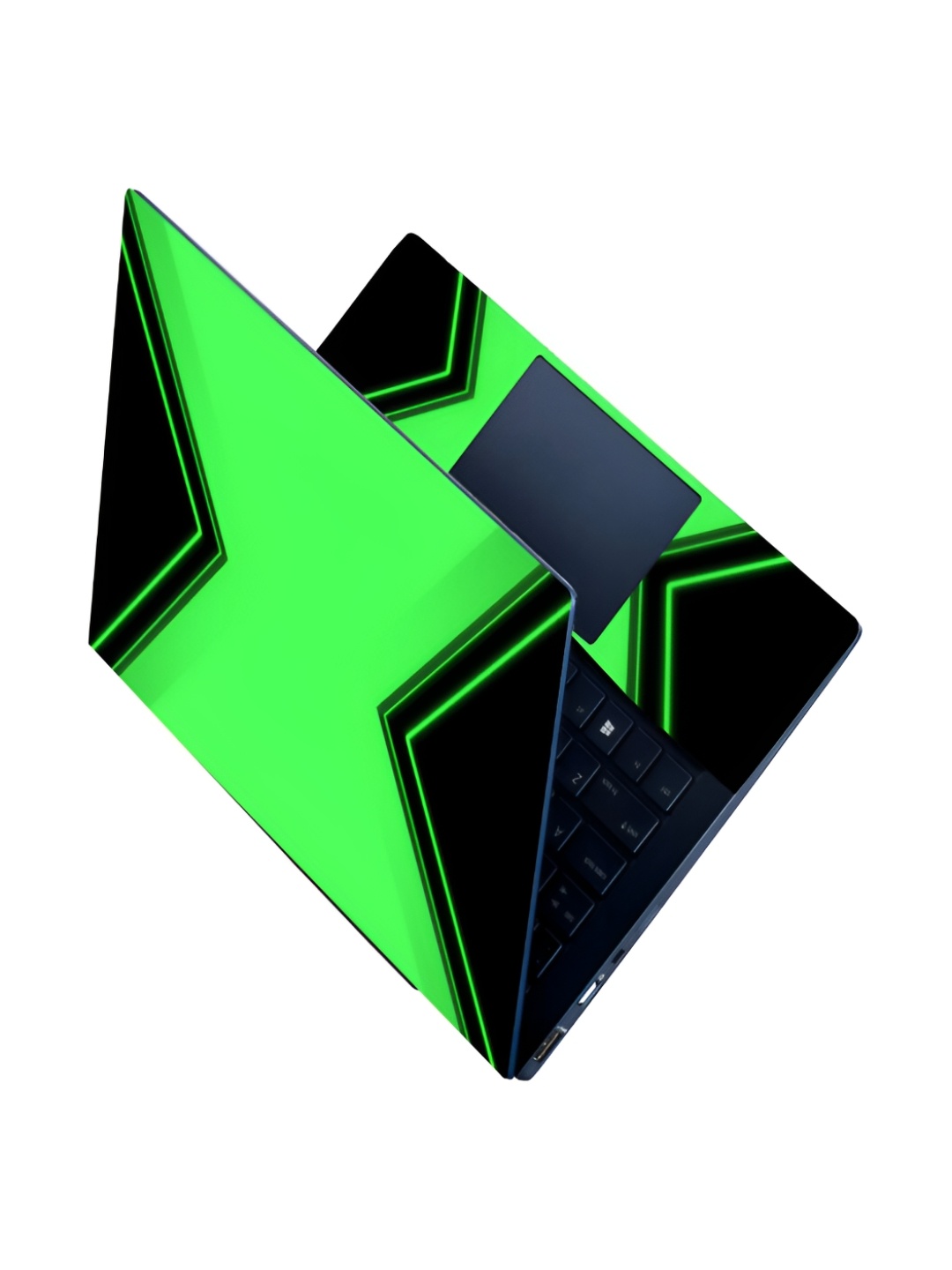 

CVANU Green & Black Printed Self Adhesive Laptop Sticker