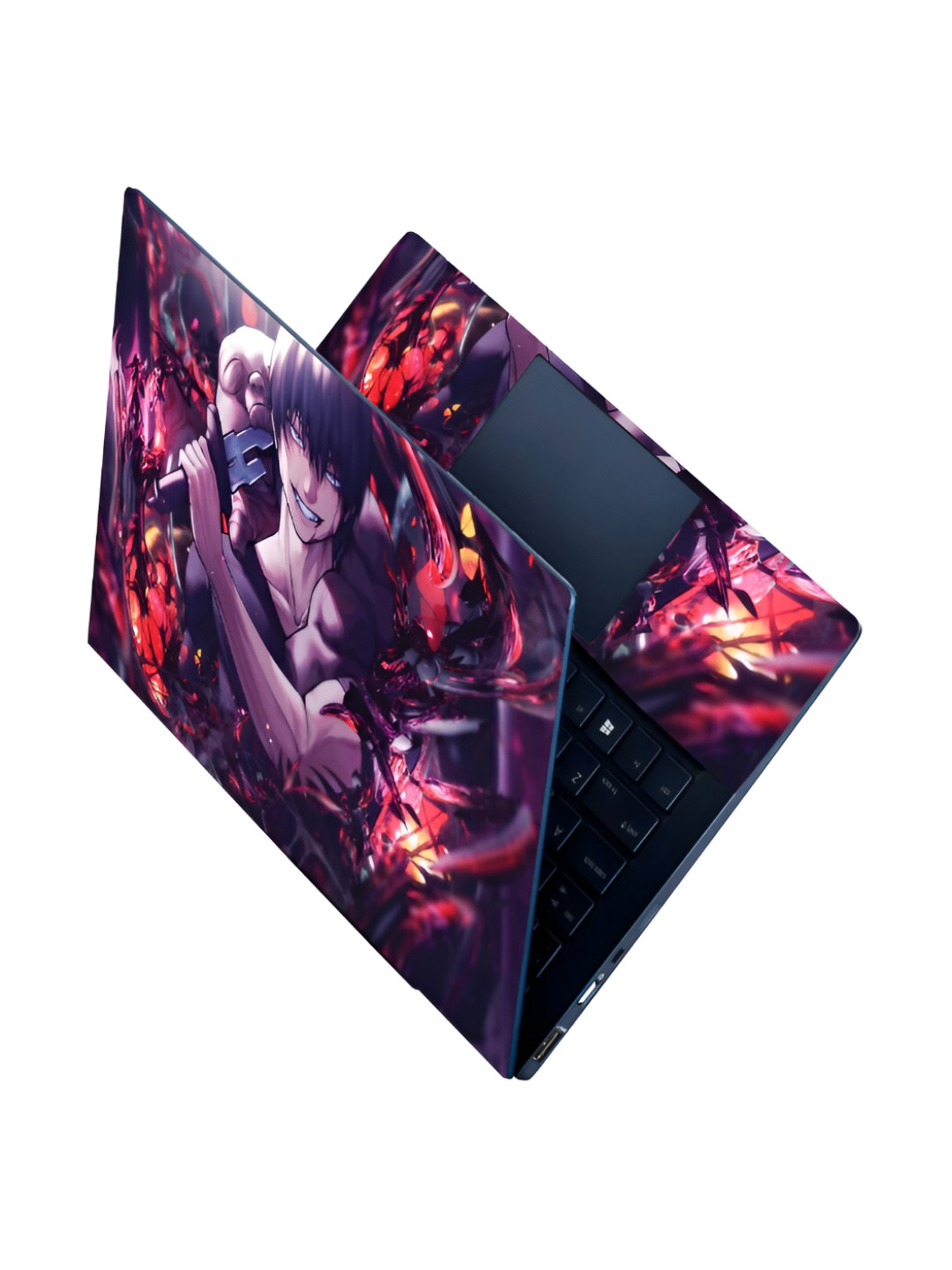 

CVANU Purple & Red Printed Self Adhesive Laptop Sticker