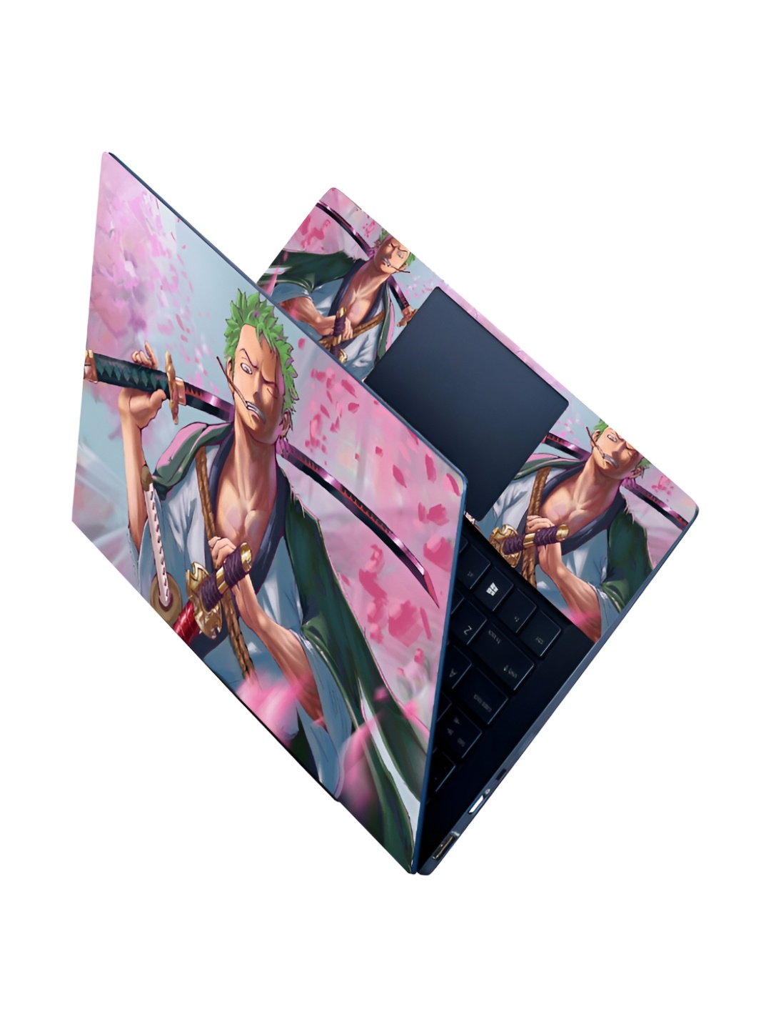 

CVANU Blue & Pink Printed Self Adhesive Laptop Sticker