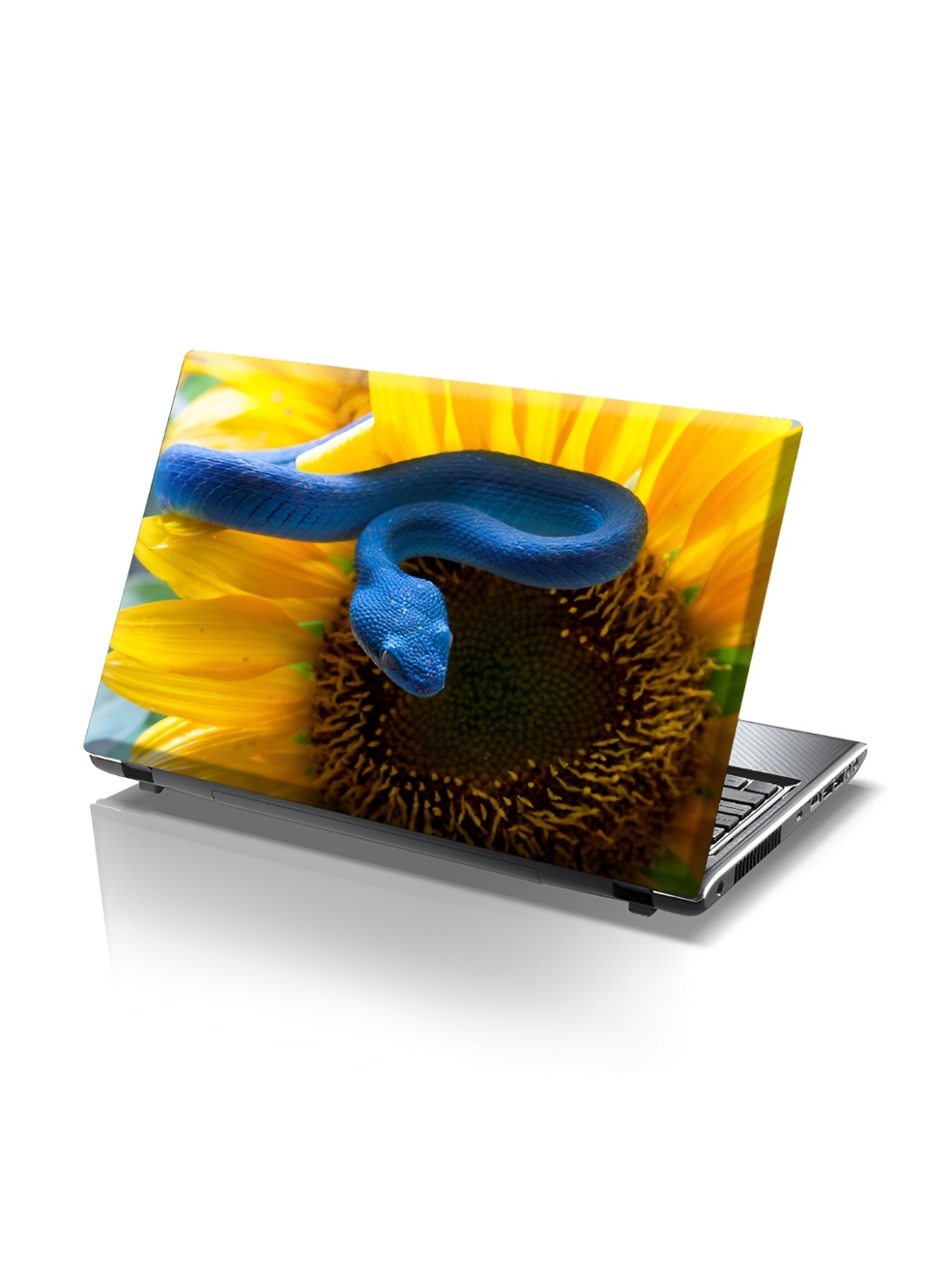 

CVANU Blue & Yellow Sunflower Printed Self Adhesive Laptop Sticker