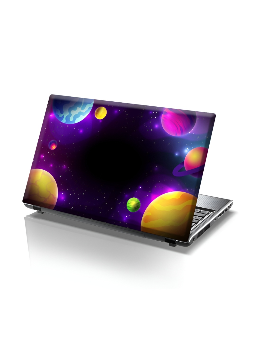 

CVANU Purple & Black Solar System Printed Self Adhesive Laptop Sticker