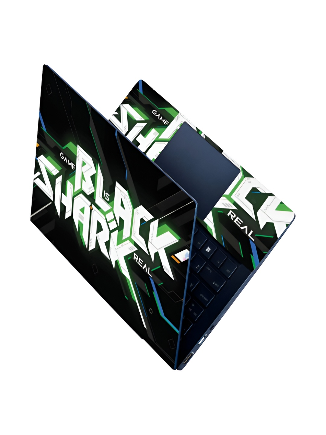 

CVANU Green & Black Printed Self Adhesive Laptop Sticker
