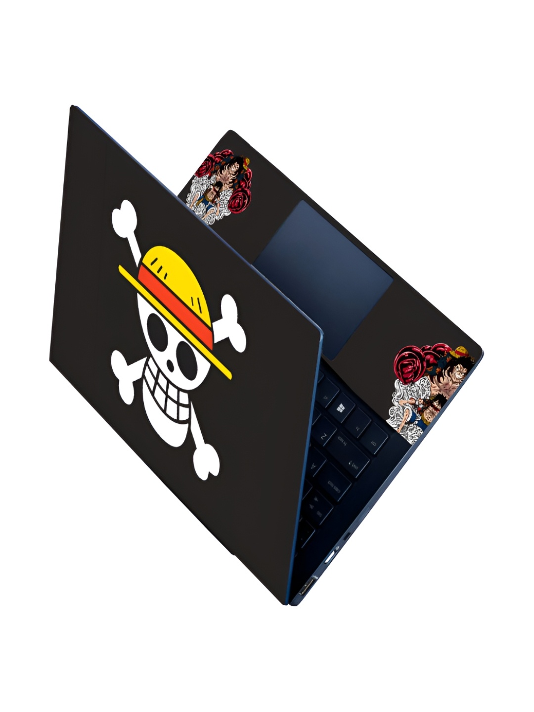 

CVANU Black & Yellow Skull Printed Self Adhesive Laptop Sticker