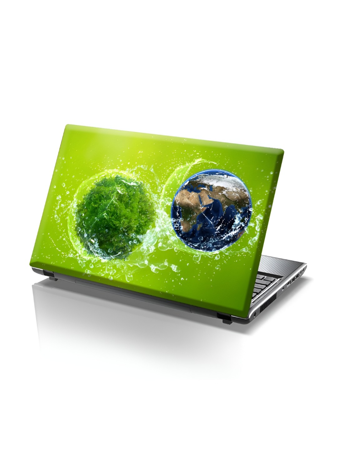 

CVANU Green & Blue Printed Self Adhesive Laptop Sticker