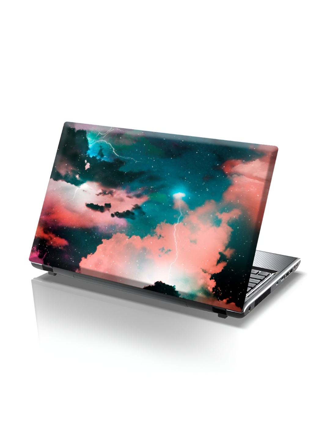 

CVANU Green & Pink Abstract Printed Self Adhesive Laptop Sticker