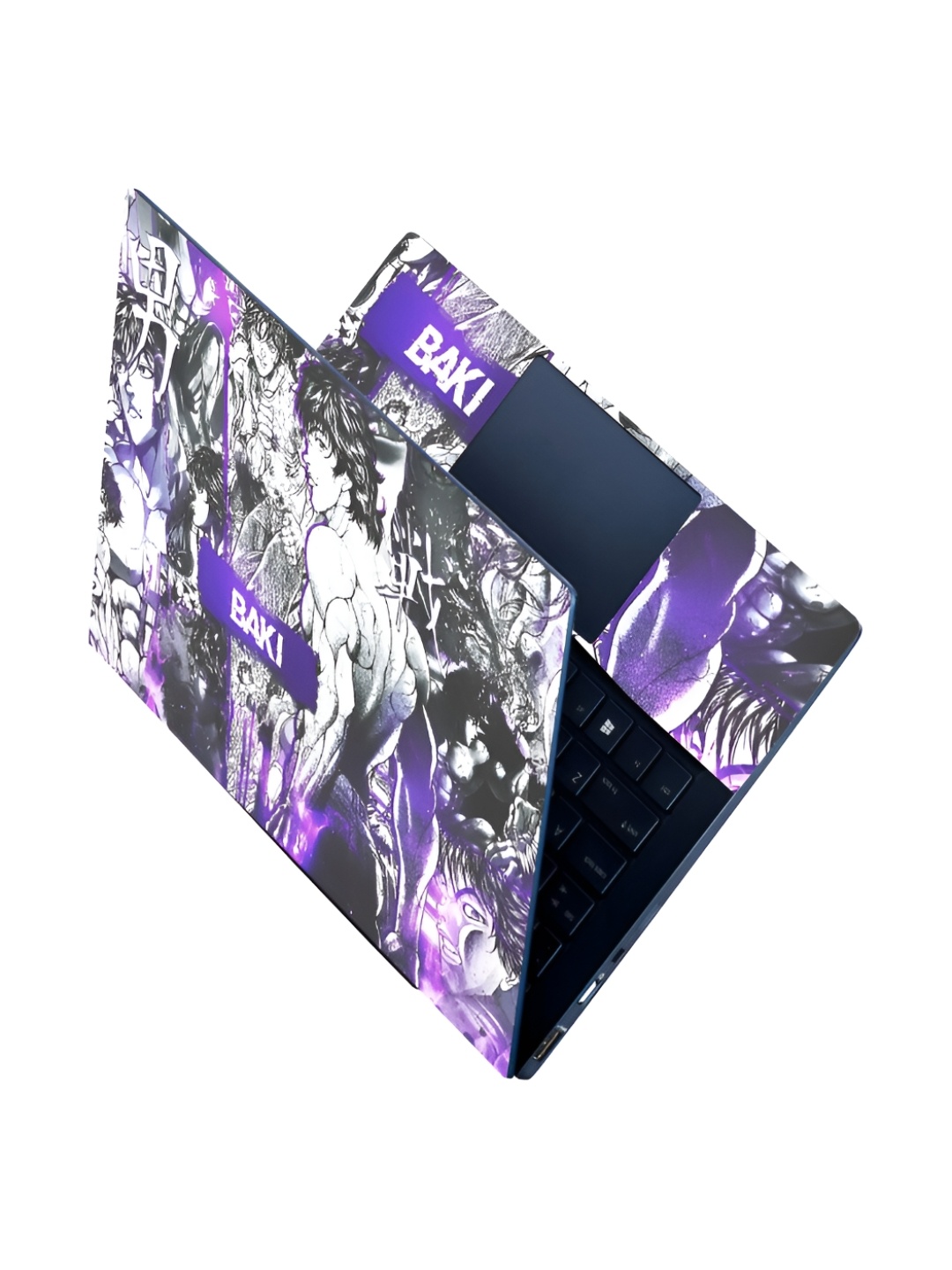 

CVANU Purple & White Anime Printed Self Adhesive Laptop Sticker