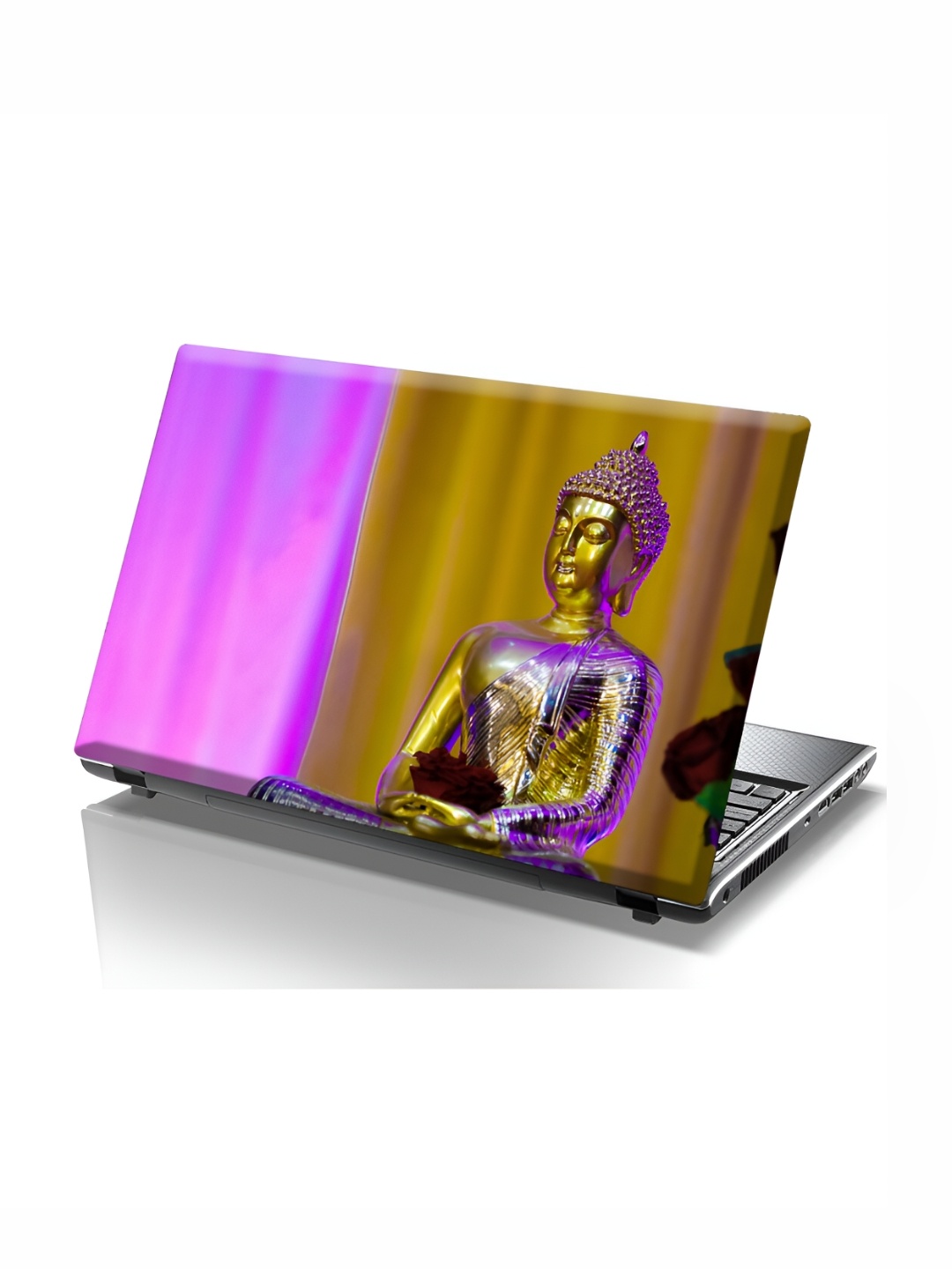 

CVANU Pink & Gold Toned Buddha Printed Self Adhesive Laptop Sticker