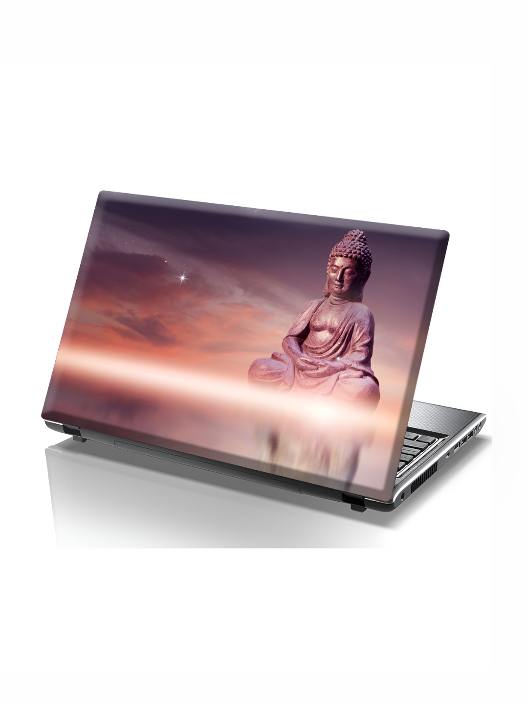 

CVANU Grey & Brown Buddha Printed Self Adhesive Laptop Sticker
