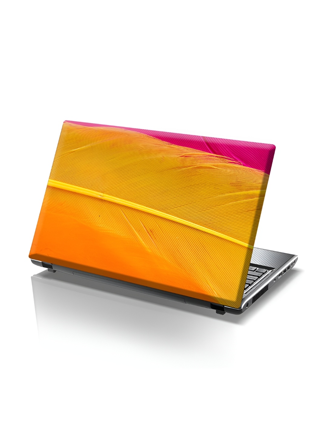 

CVANU Orange & Yellow Feather Printed Self Adhesive Laptop Sticker