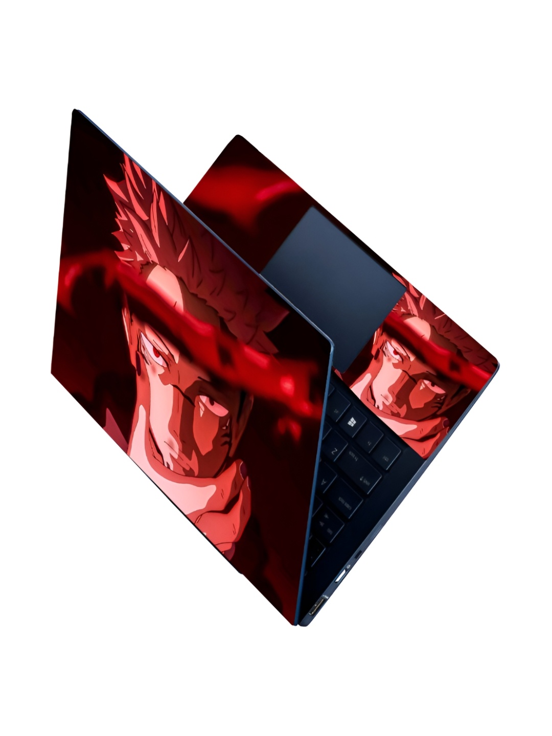 

CVANU Black & Red Cartoon Printed Self Adhesive Laptop Sticker