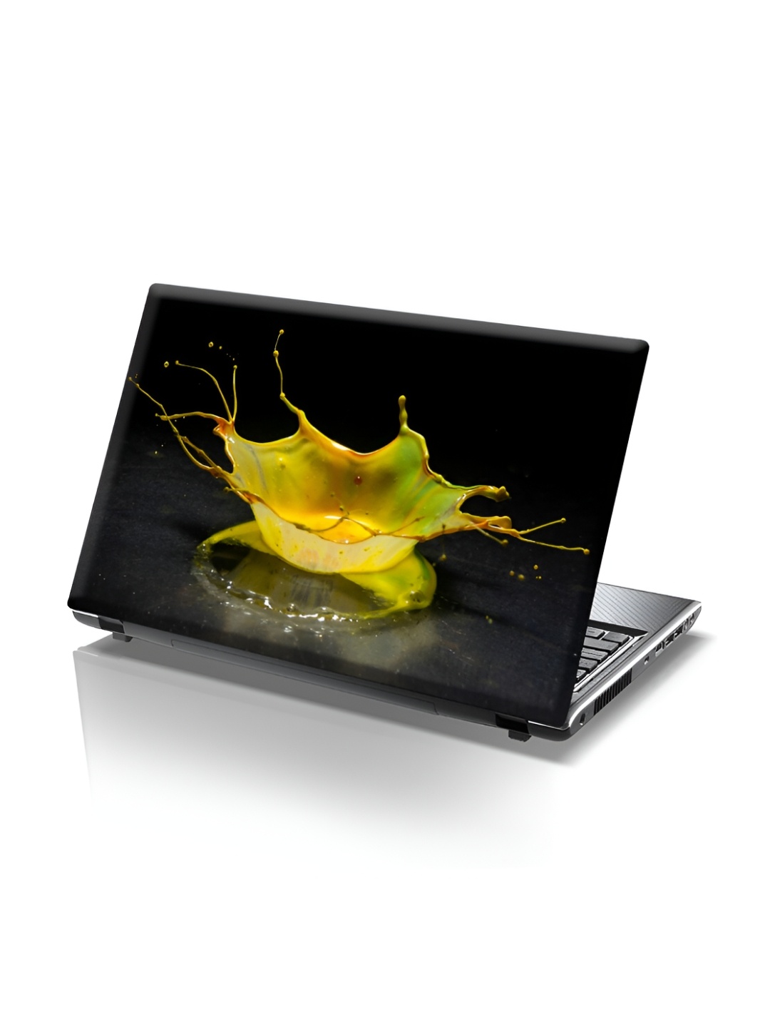 

CVANU Black & Yellow Abstract Printed Self Adhesive Laptop Sticker