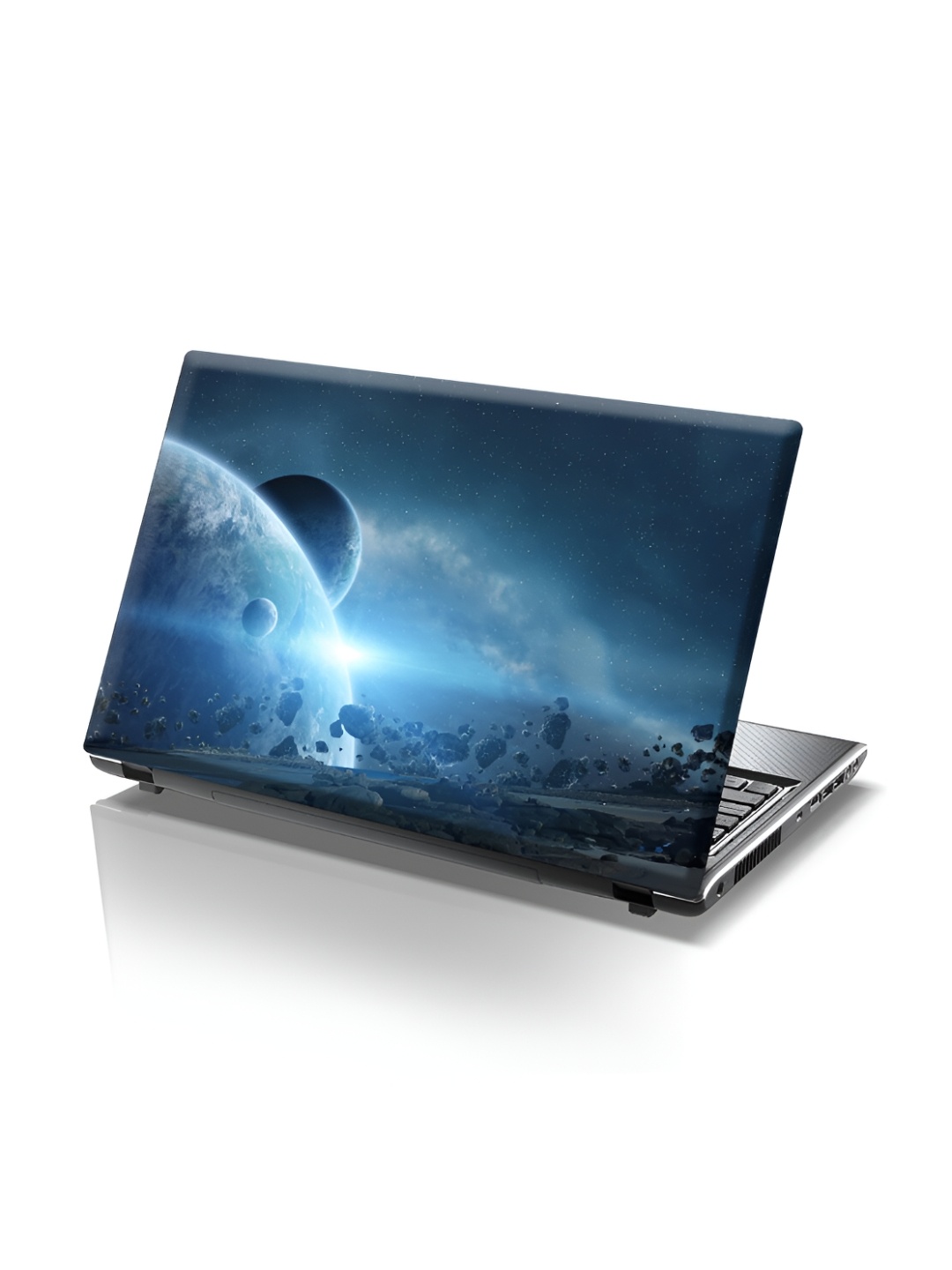 CVANU Blue Planet Printed Self Adhesive Laptop Sticker