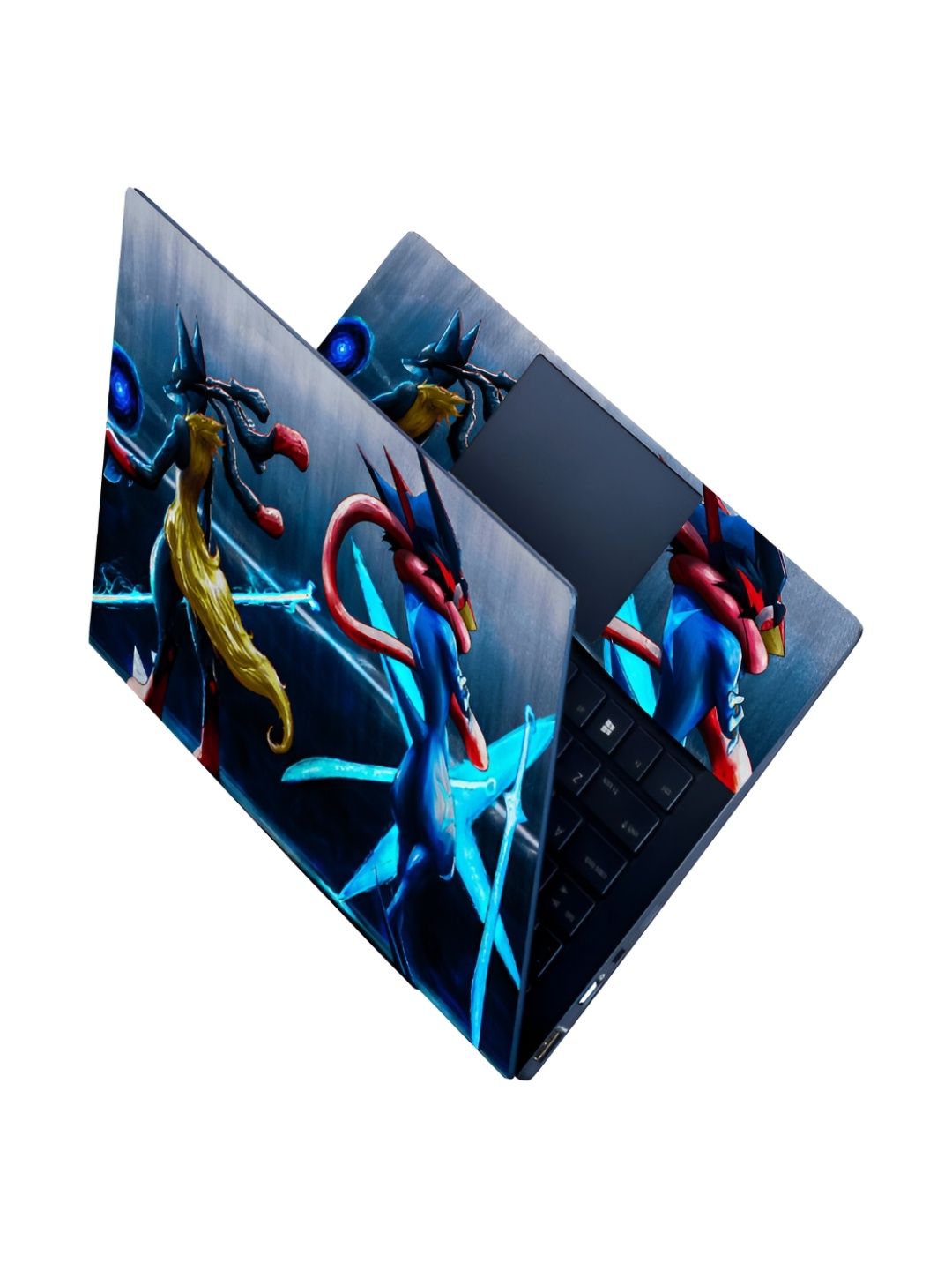 

CVANU Blue & Yellow Printed Self Adhesive Laptop Sticker