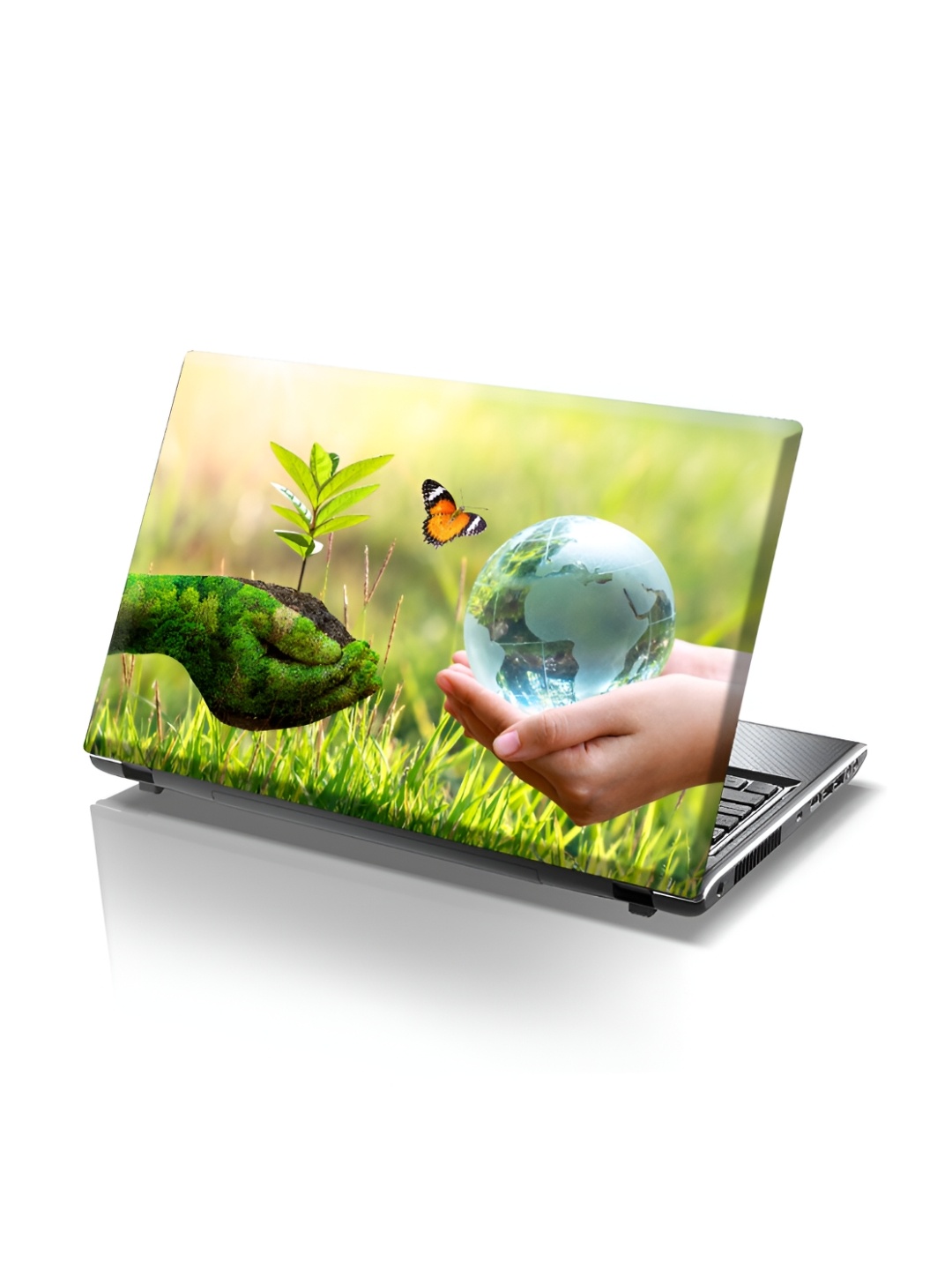 

CVANU Green & Blue Printed Self-Adhesive Laptop Sticker