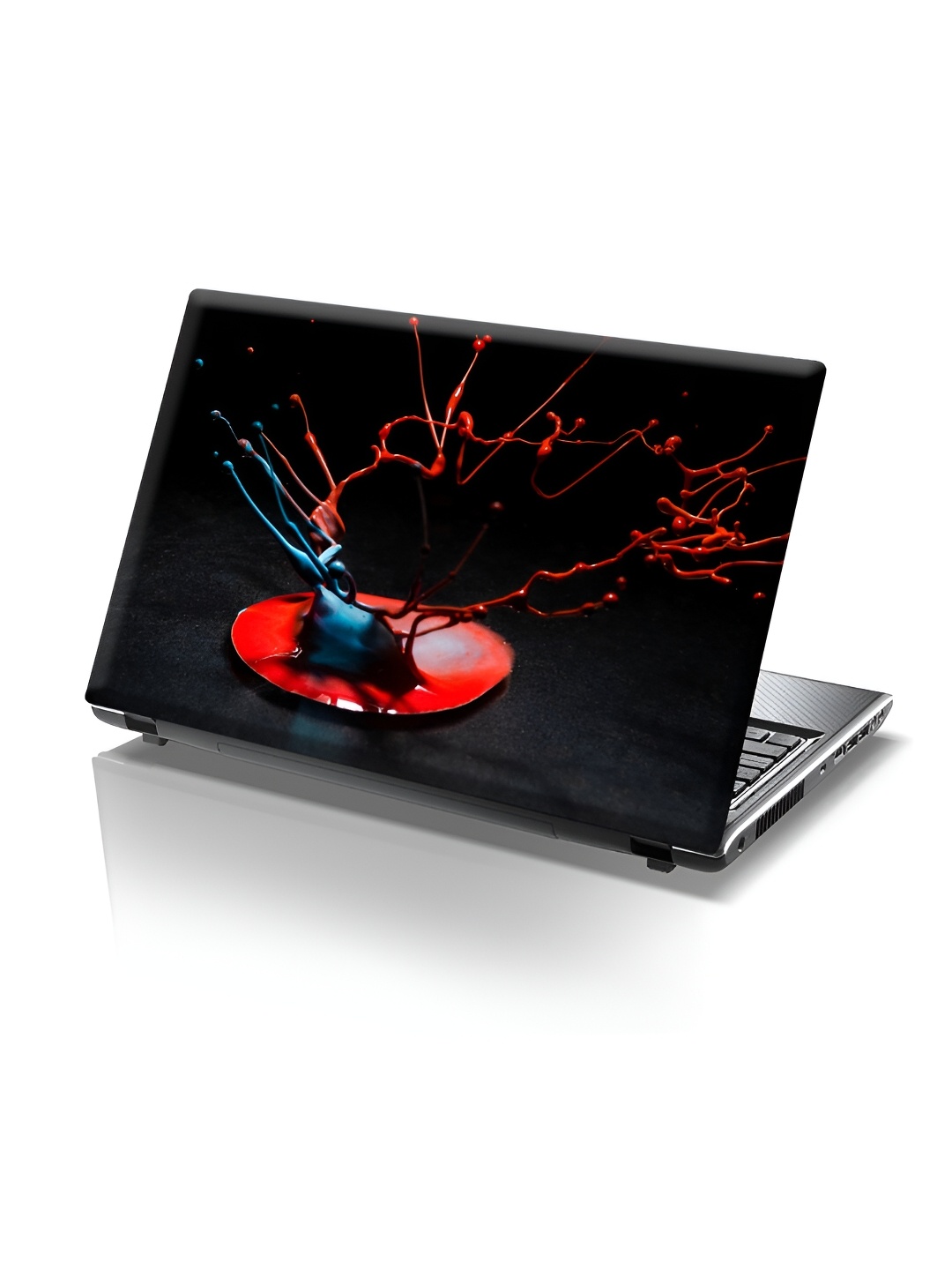 

CVANU Black & Red Printed Self Adhesive Laptop Sticker