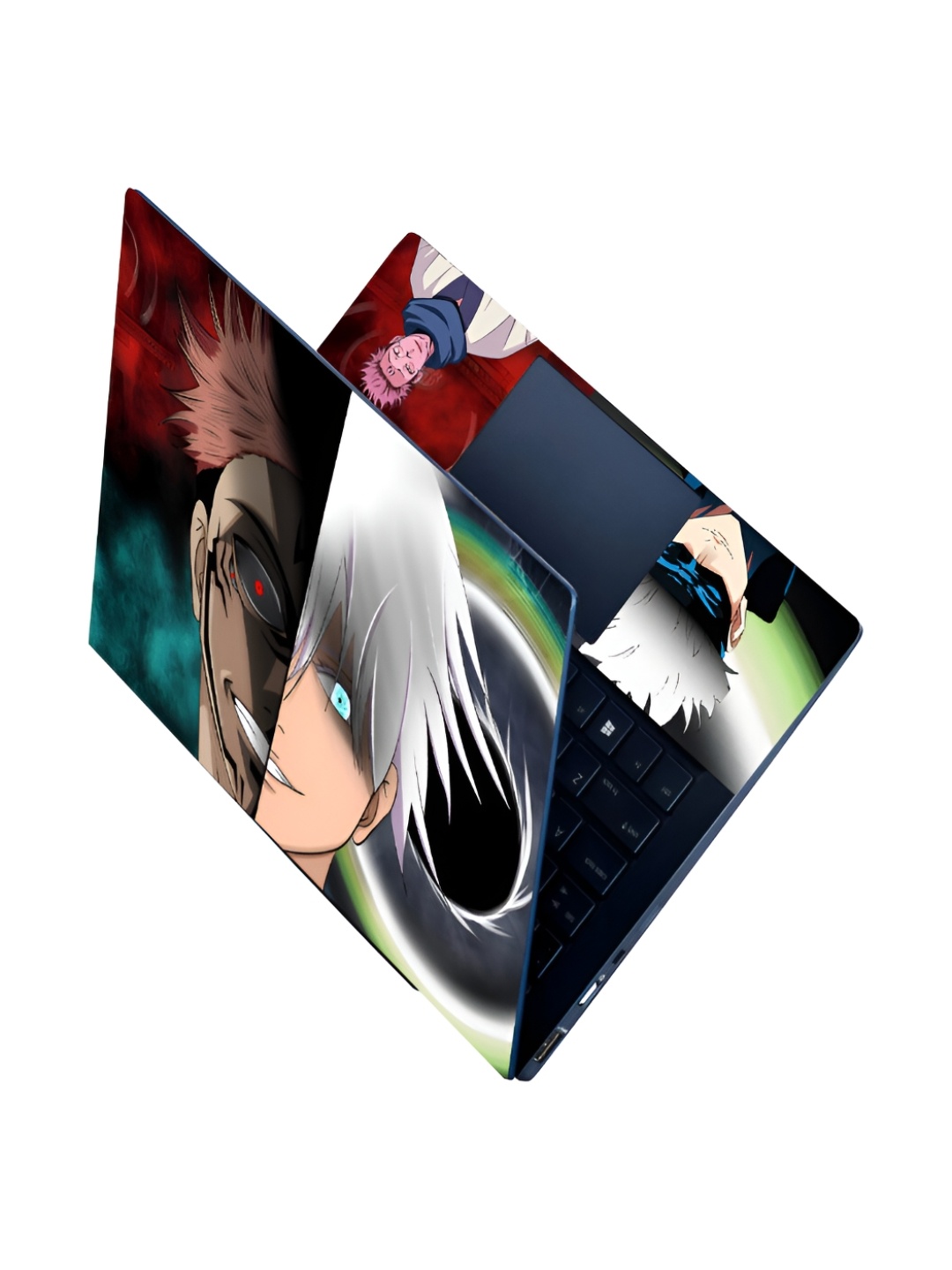 

CVANU Red & Grey Printed Self Adhesive Laptop Sticker