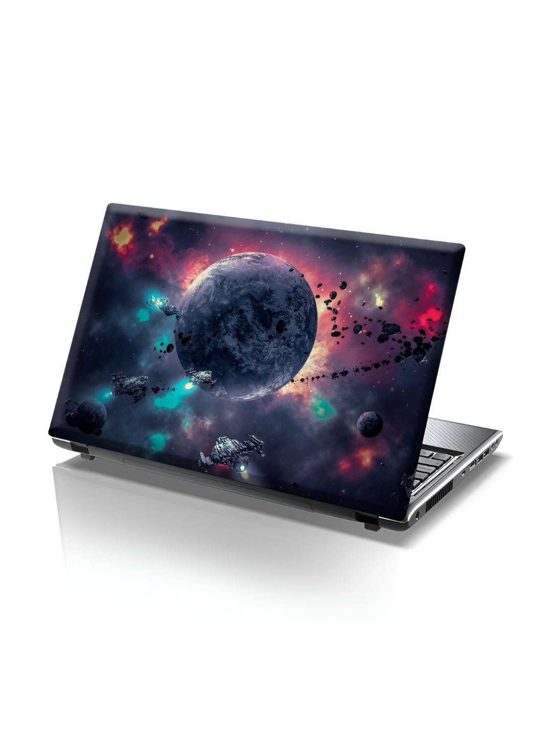 CVANU Green & Blue Printed Self-Adhesive Laptop Sticker