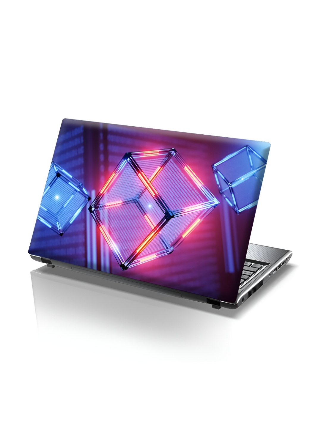 CVANU Blue & Pink Printed Self Adhesive Laptop Sticker
