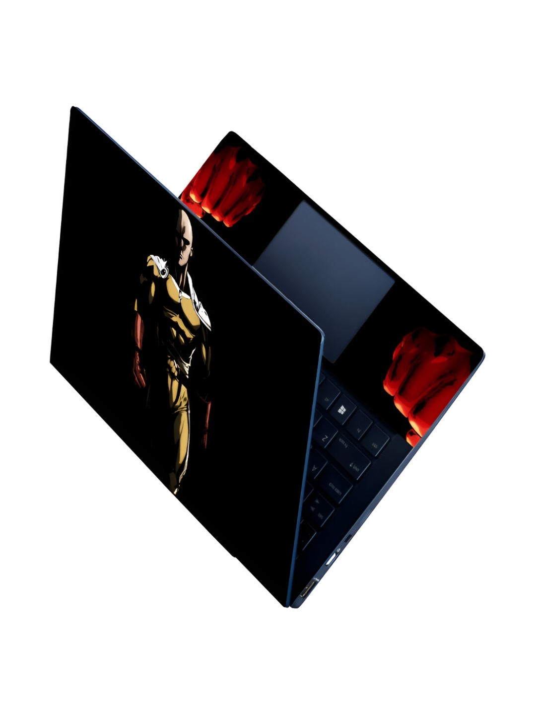 

CVANU Black & Red Printed Self Adhesive Laptop Sticker