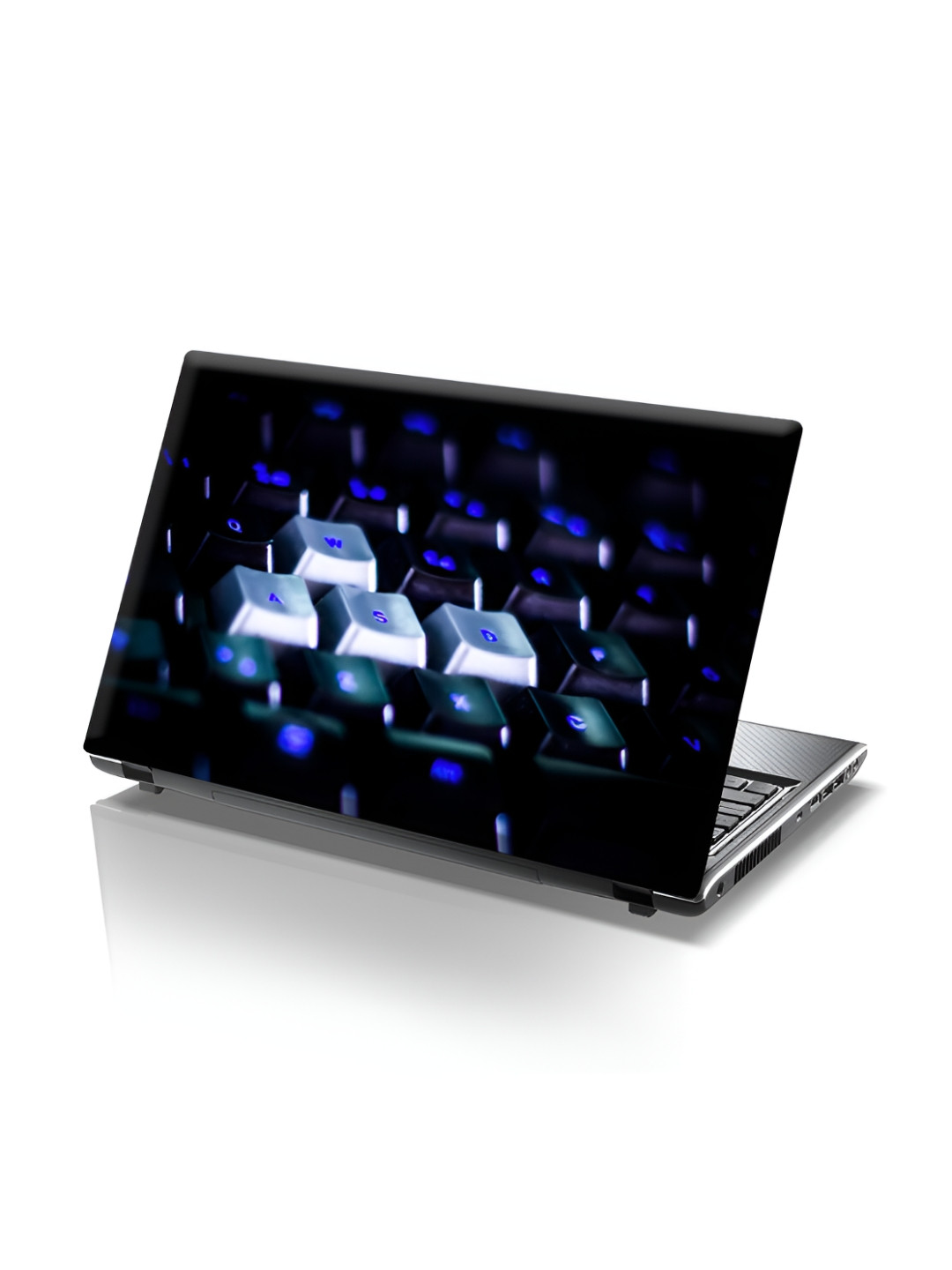 

CVANU Blue & White Printed Self Adhesive Laptop Sticker