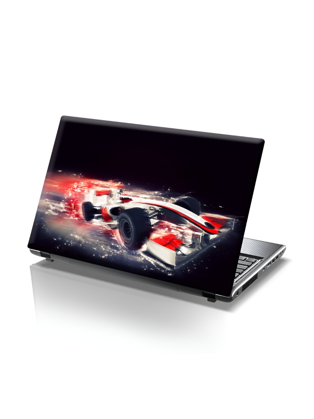 

CVANU Black & Red Graphic Printed Self Adhesive Laptop Sticker