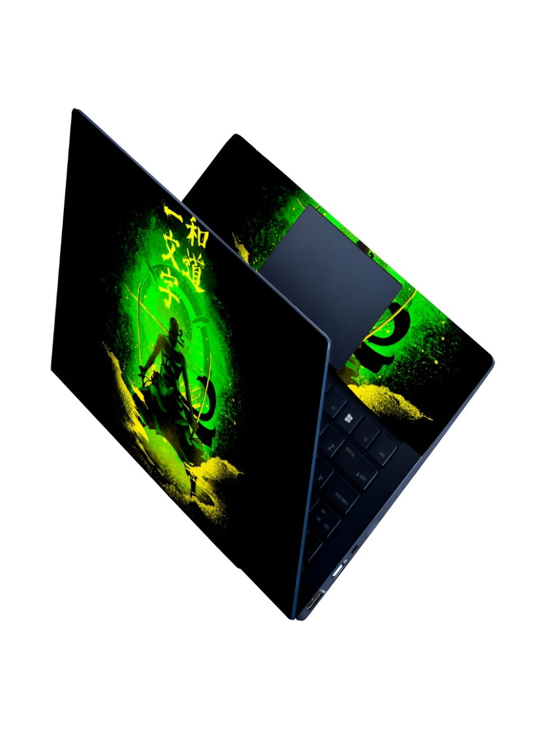 

CVANU Green & Black Printed Self Adhesive Laptop Sticker